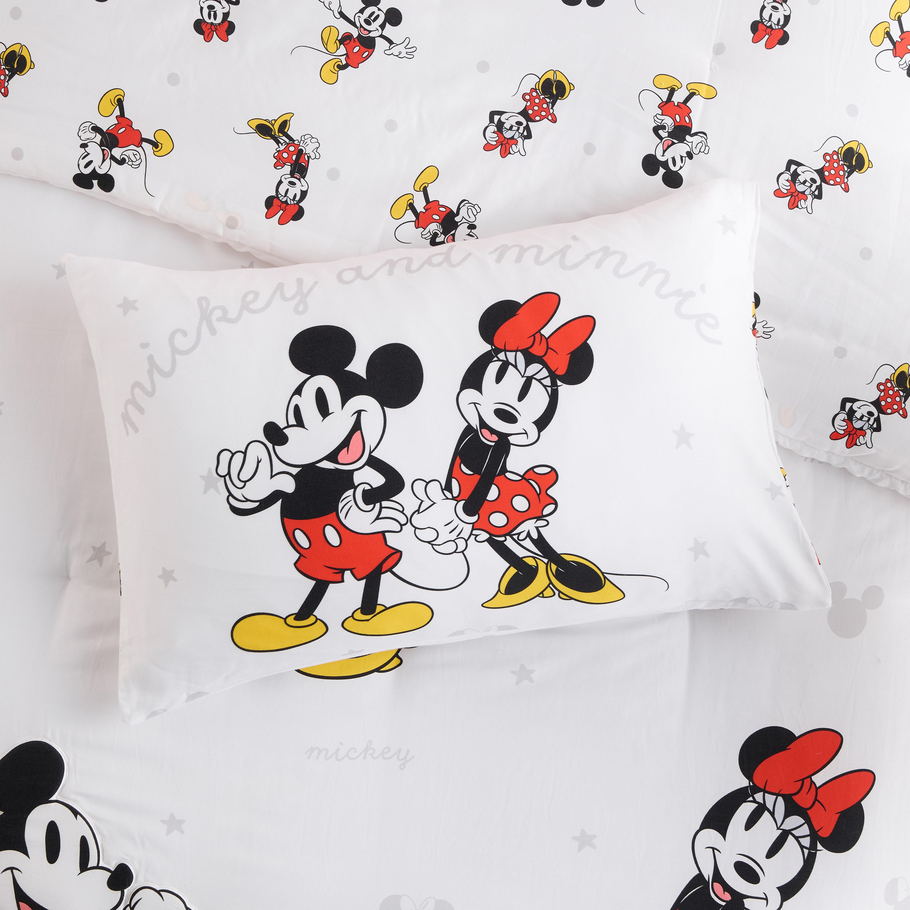 طقم لحاف قطن مقاس كامل بطبعات قطعتين - ميكي آند ميني - 160x220 سم-babyandkids-beddingandwindows-bedding-comforters-image-3