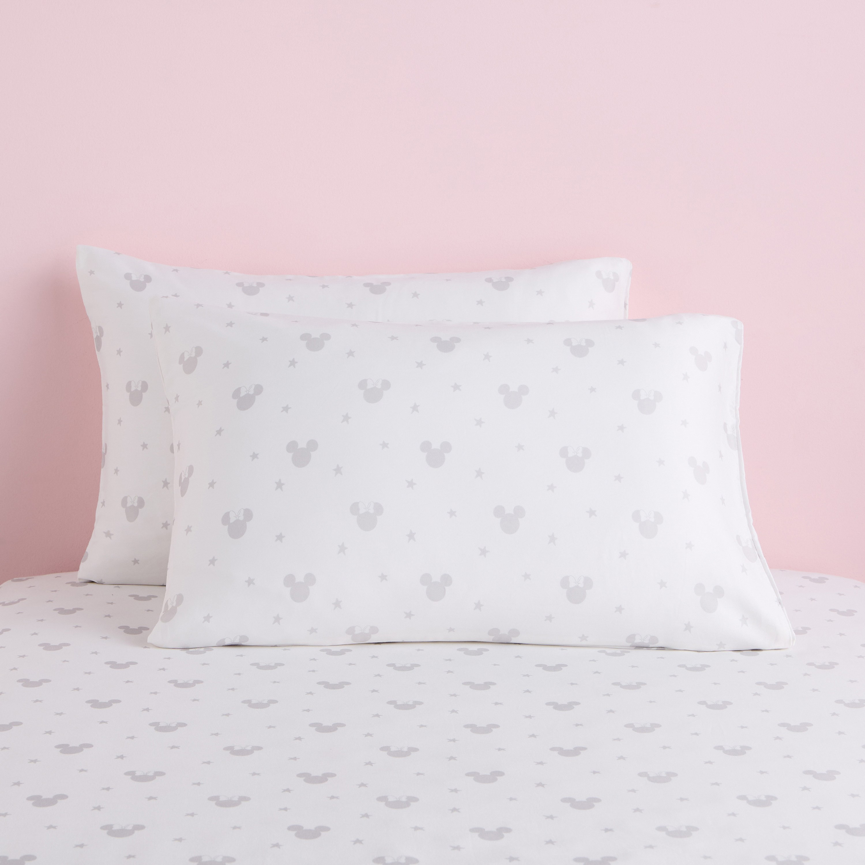 Mickey and Minnie Cotton 300 Thread Count 2-Piece Pillowcase Set - 50x75 cm