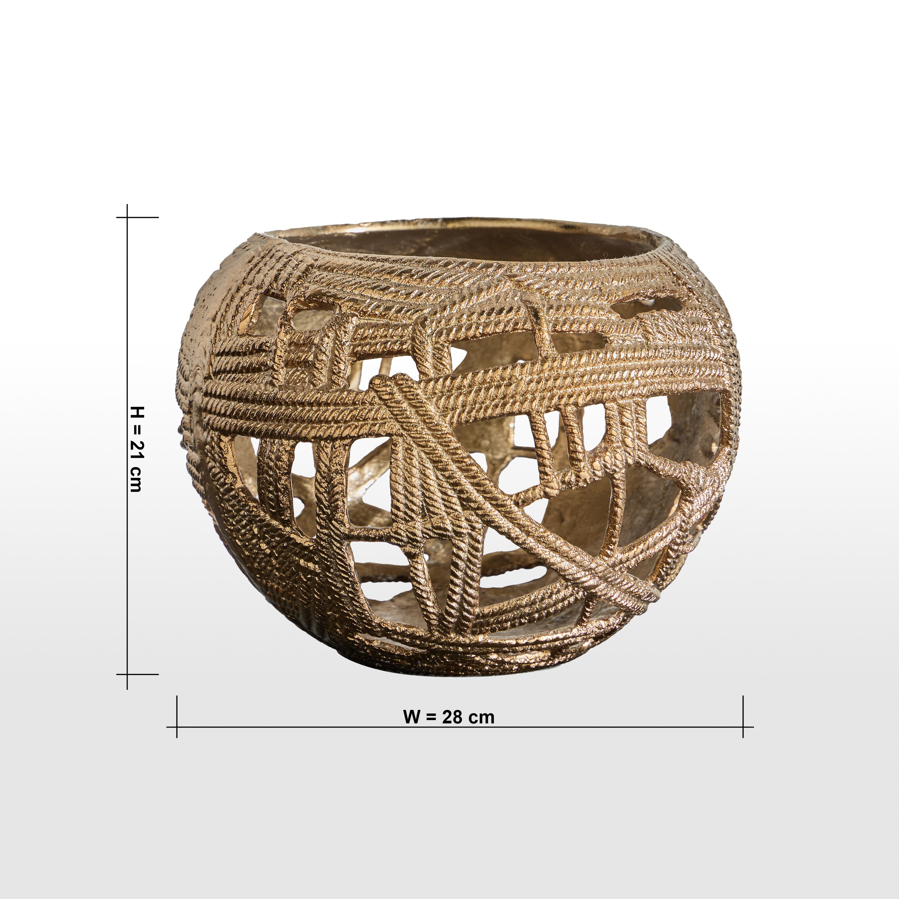 وعاء ديكور معدني - دهب ألورا - 28x28 سم-household-decor-vasesandbowls-image-4