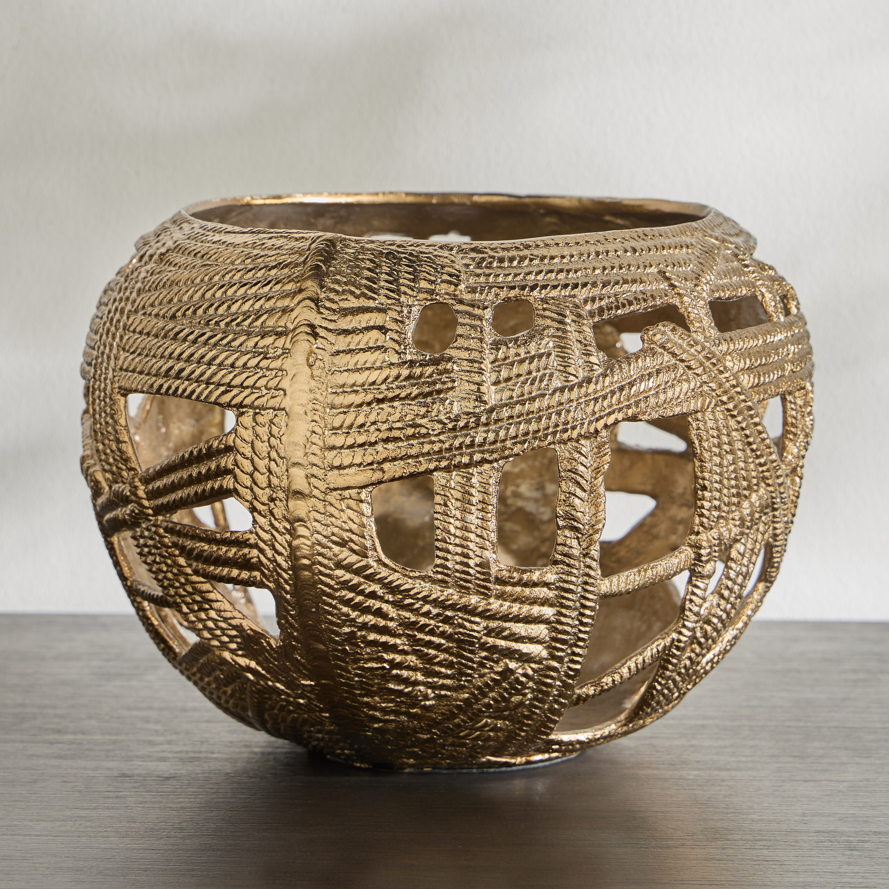 Dahab Allora Metal Decorative Bowl - 35x35 cm-household-decor-vasesandbowls-image-1
