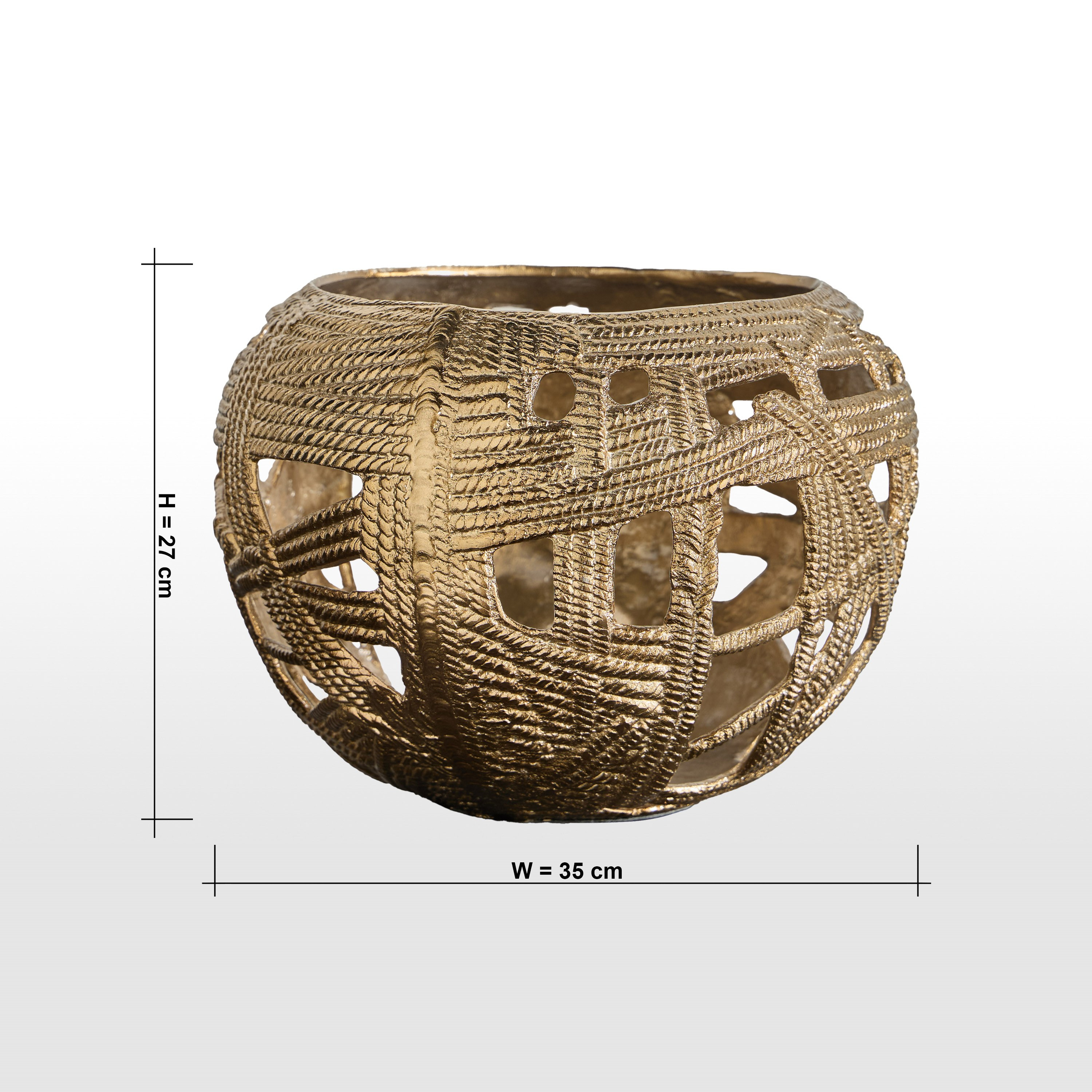 Dahab Allora Metal Decorative Bowl - 35x35 cm-household-decor-vasesandbowls-image-4