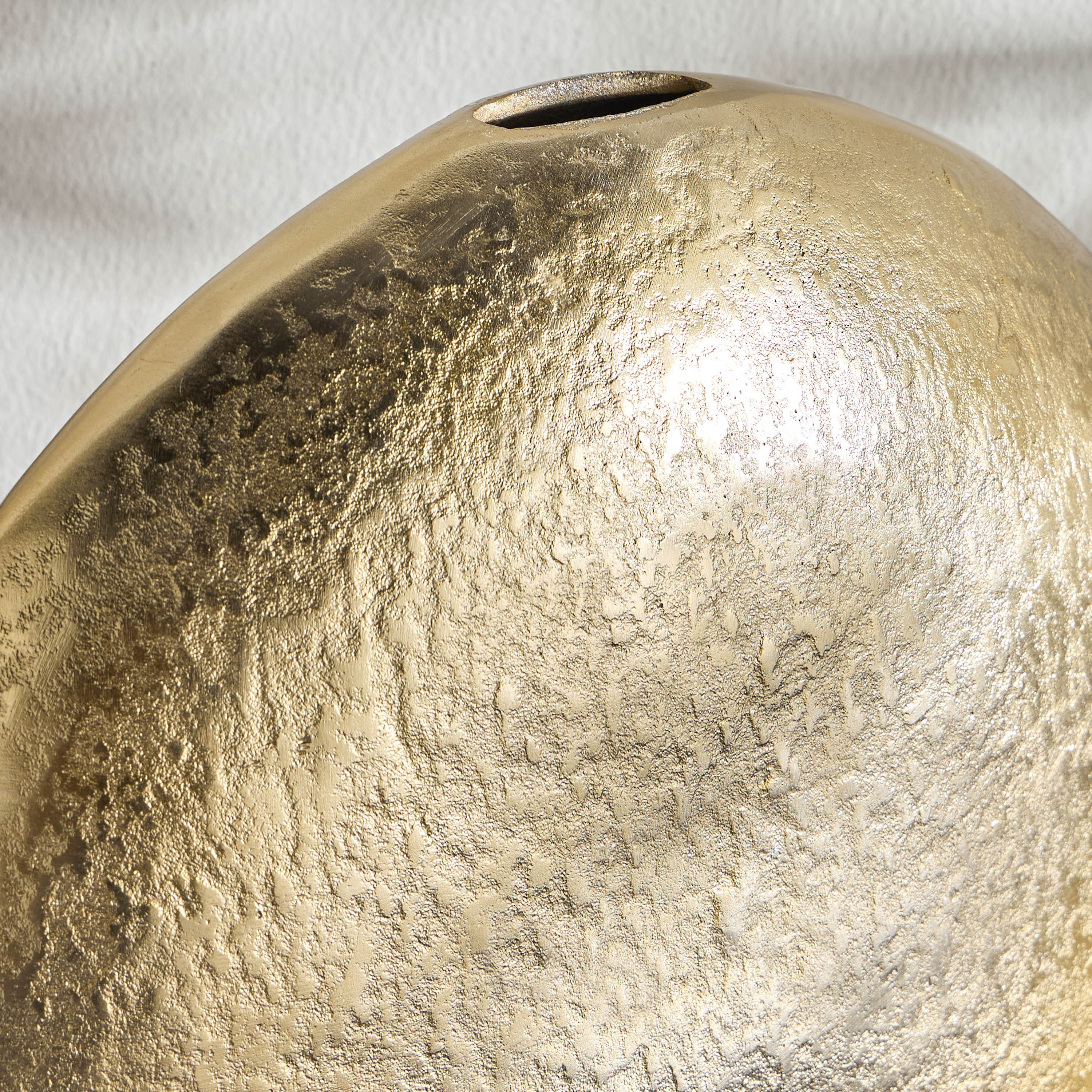 Dahab Oval Metal Vase - 27 cm-household-decor-vasesandbowls-image-2