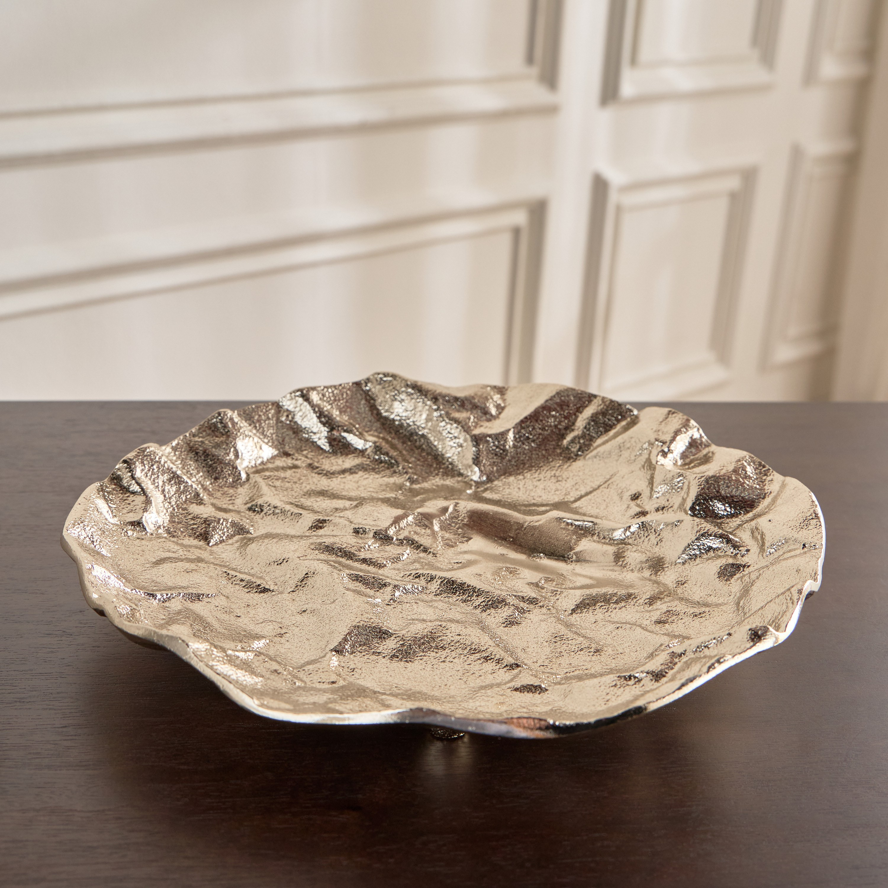 Dahab Crumble Metal Decorative Platter - 25x25 cm-household-decor-boxesandtrays-image-1