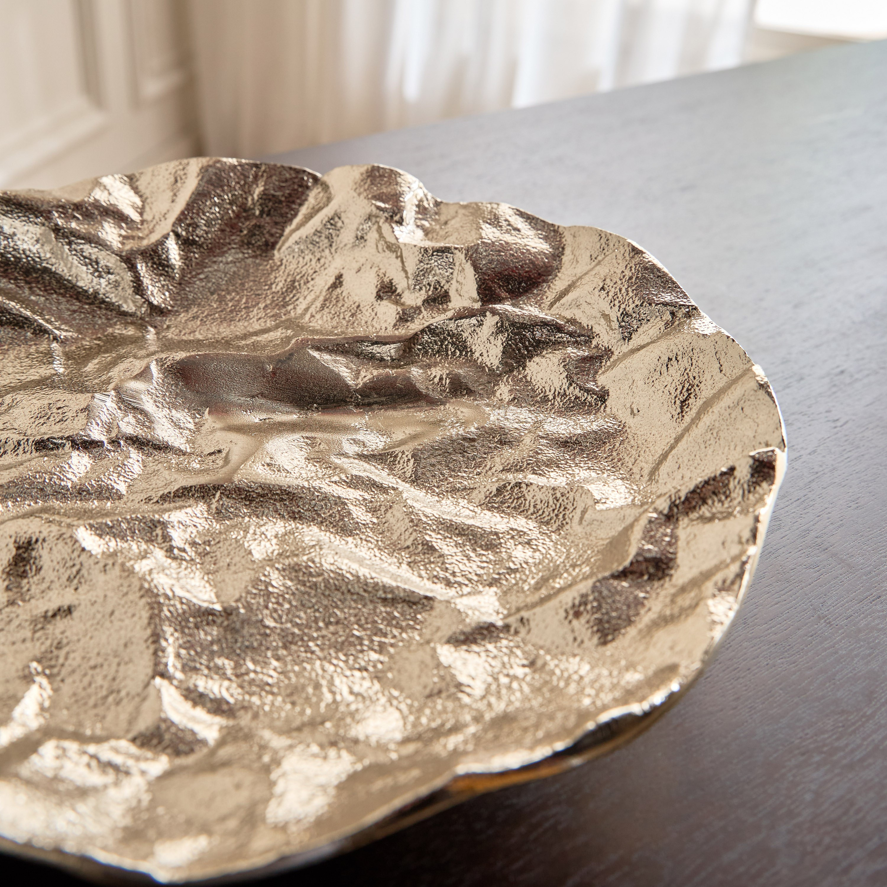 Dahab Crumble Metal Decorative Platter - 25x25 cm-household-decor-boxesandtrays-image-2