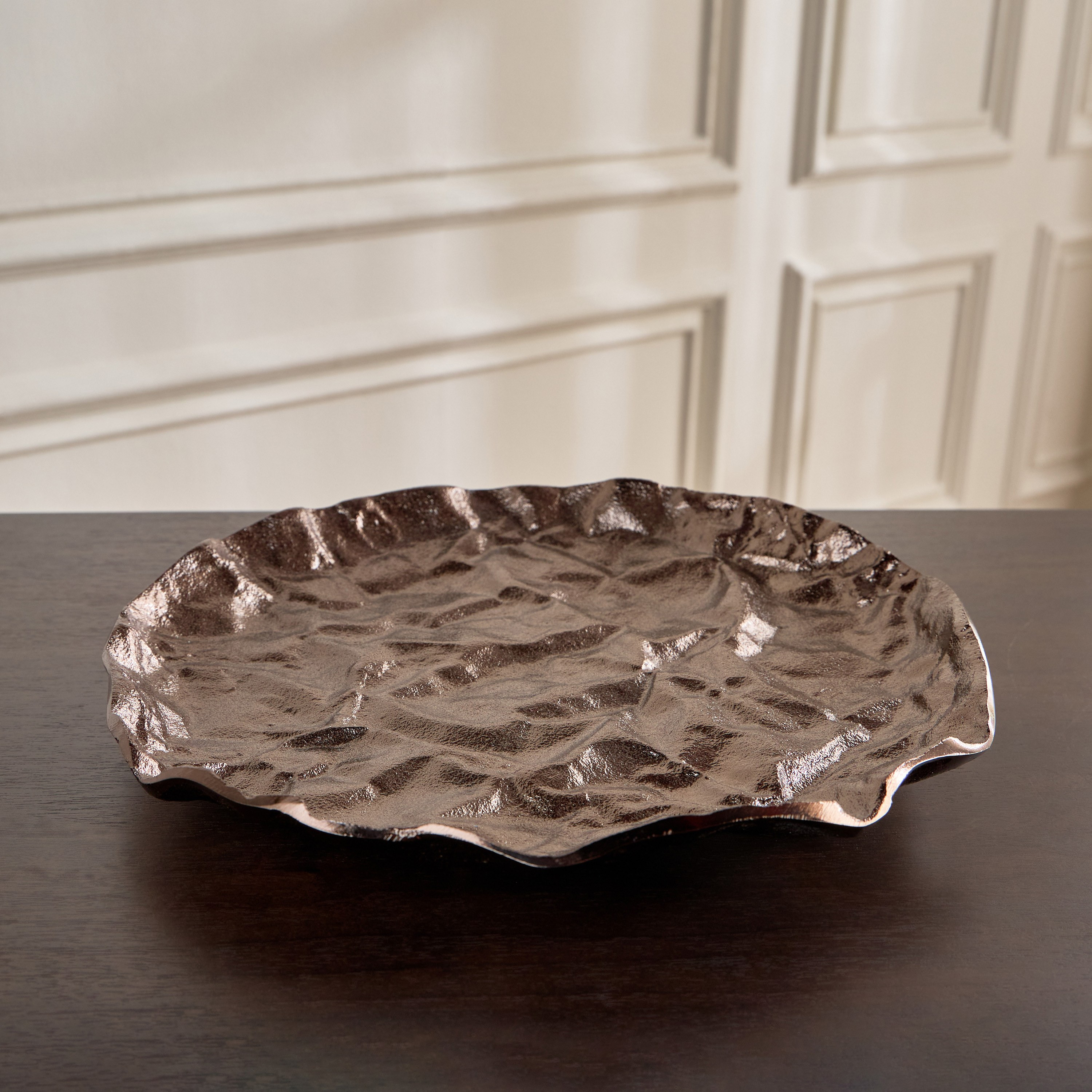 Dahab Crumble Metal Decorative Platter - 30x30 cm-household-decor-boxesandtrays-image-1