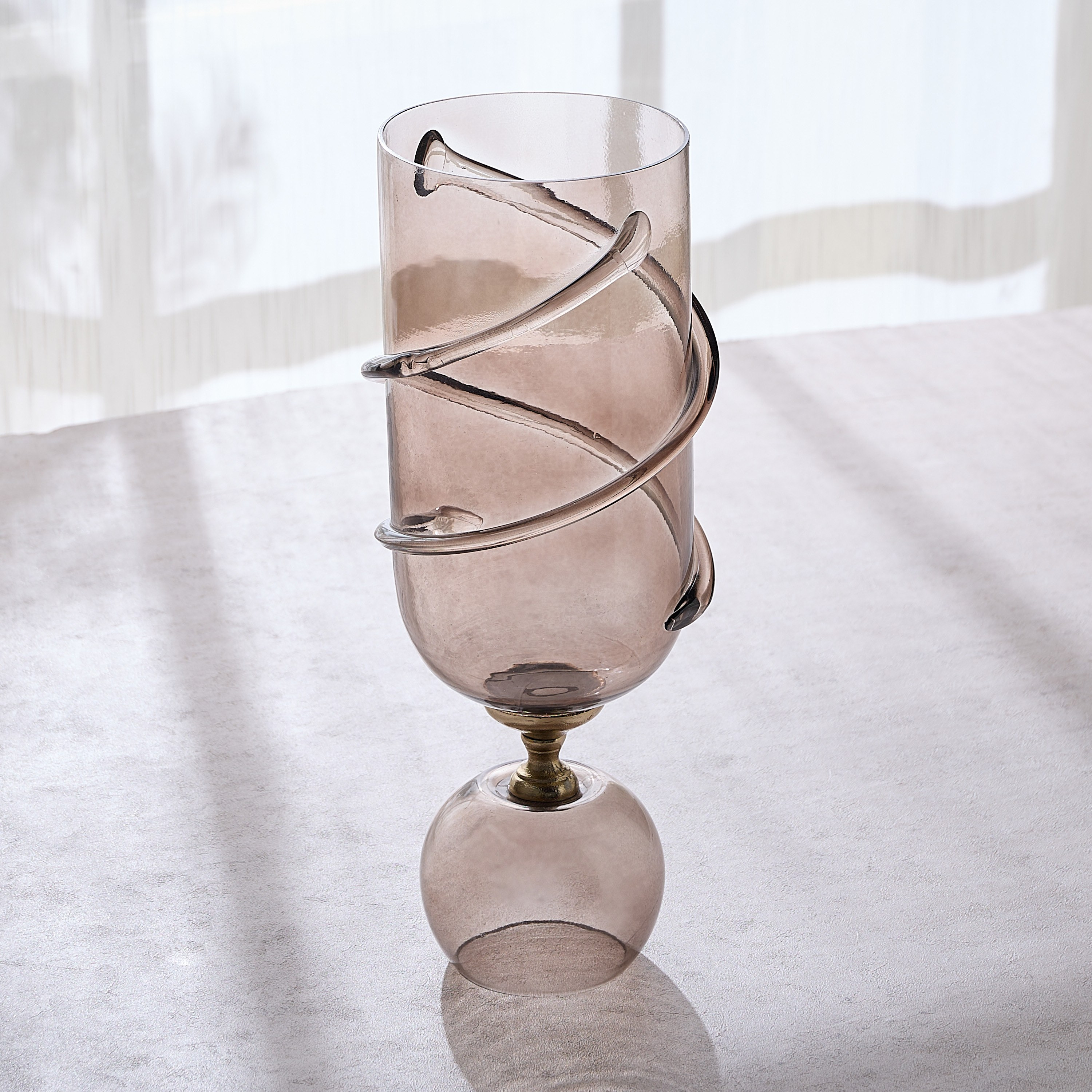 Dora Serpentine Glass Vase - 45 cm-household-decor-vasesandbowls-image-2