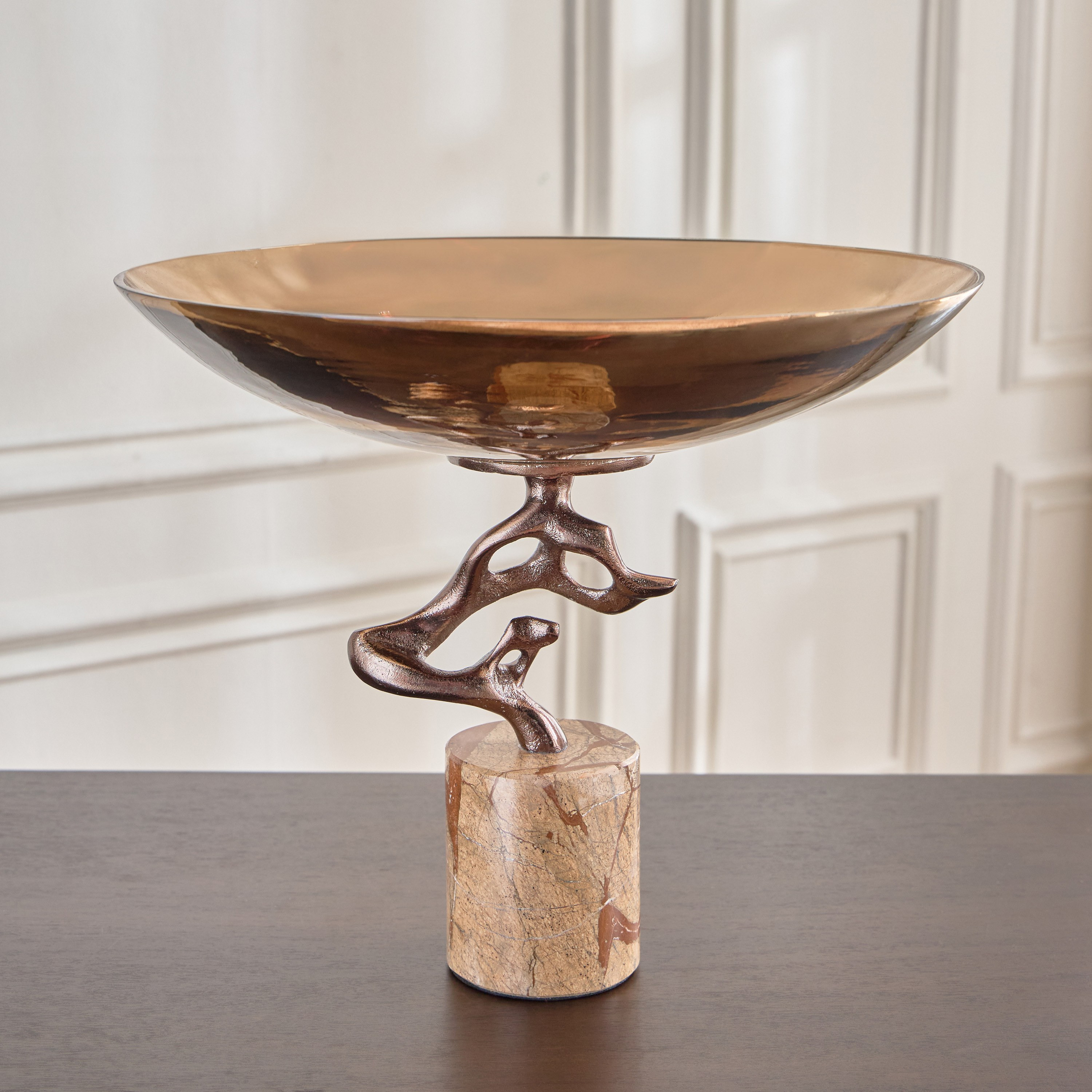 Dahab Metal Decorative Bowl - 33x33 cm-household-decor-vasesandbowls-image-1