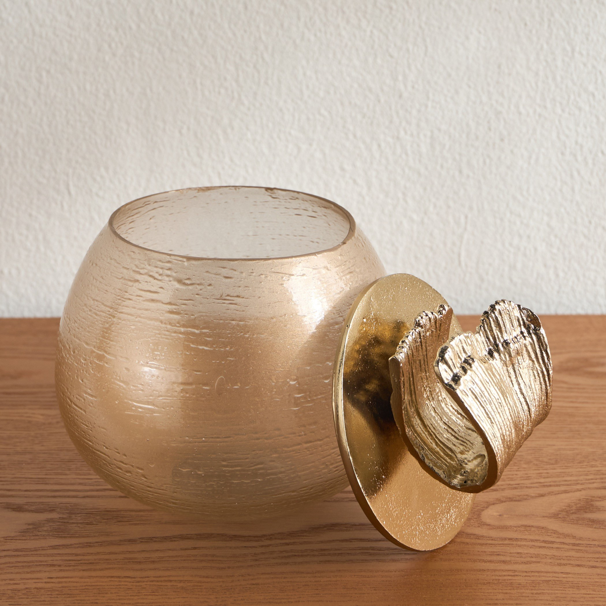Fatima Gildian Glass Decorative Jar - 18 cm-household-decor-boxesandtrays-image-2