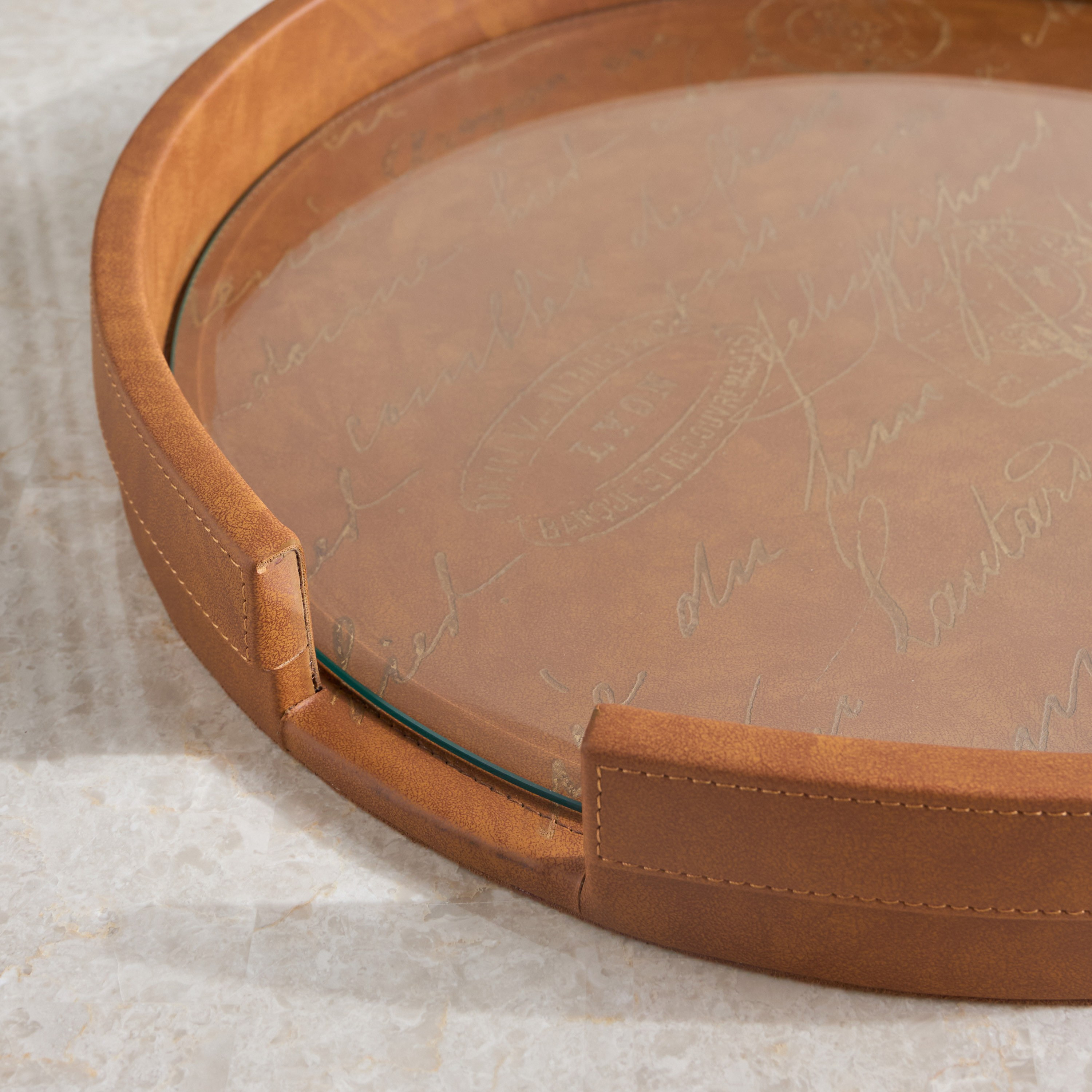 صينية ديكور جلد صناعي - راحة - 40 سم-household-decor-boxesandtrays-image-2