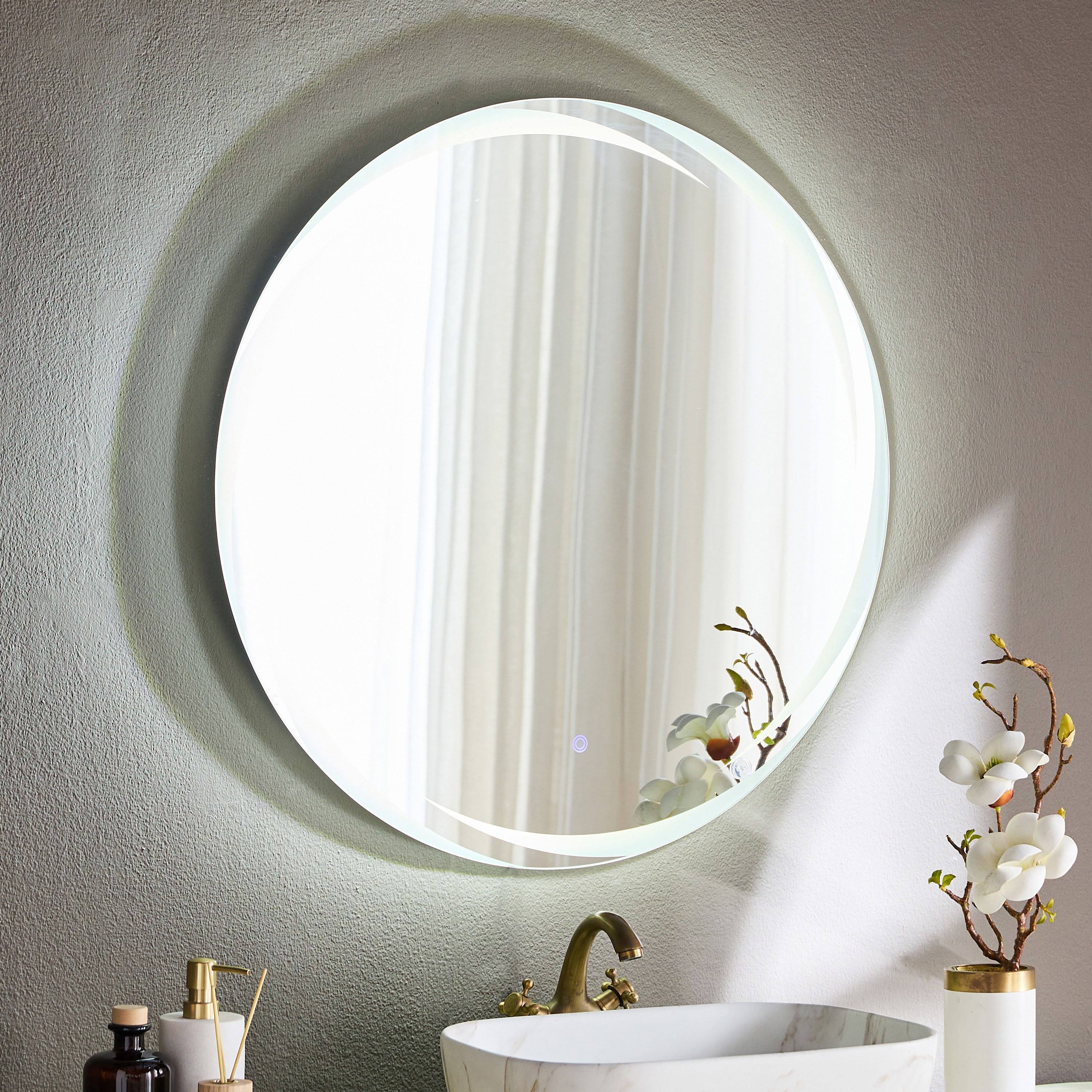 مرآة حائط ليد - جلورا - 80 سم-household-walldecorandmirrors-mirrors-wallmirrors-image-3
