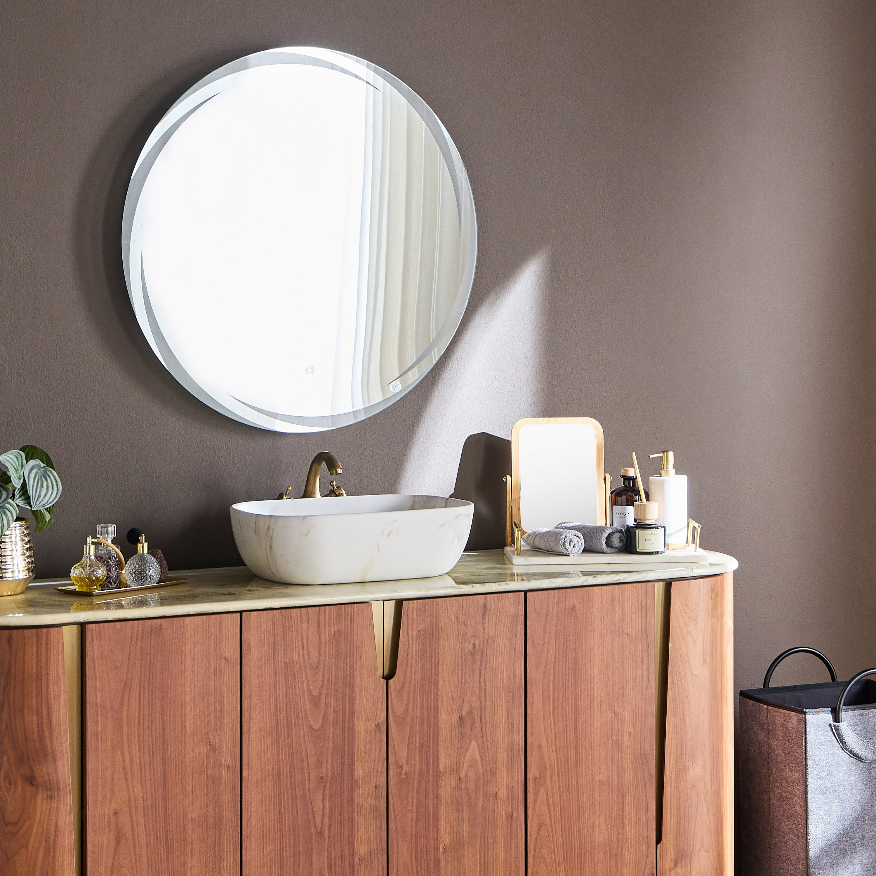 مرآة حائط ليد - جلورا - 80 سم-household-walldecorandmirrors-mirrors-wallmirrors-image-7