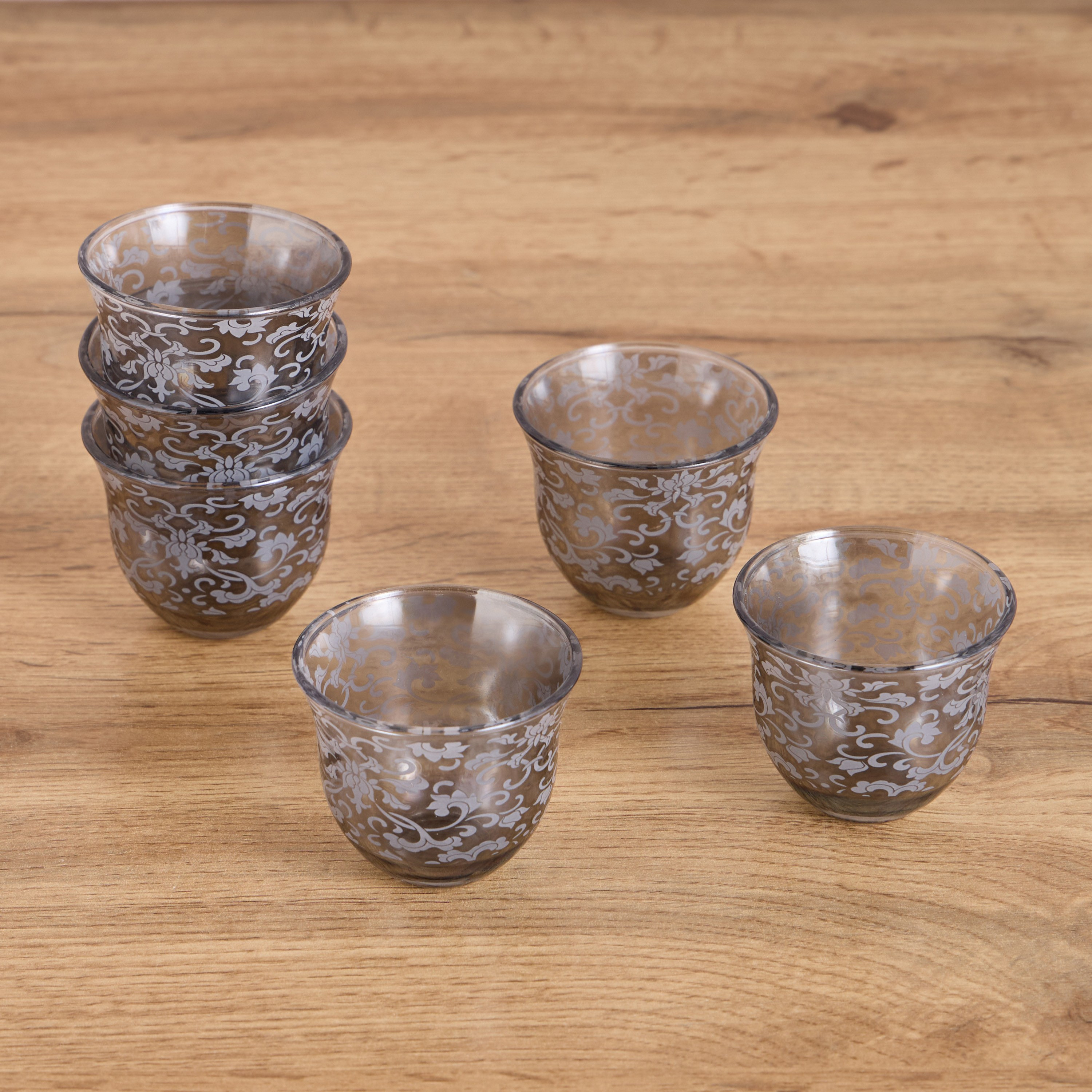 Amal 6-Piece Glass Kahwa Cup Set - 80 ml, Serves 6-household-dining-teaandcoffee-teaandcoffeesets-image-1