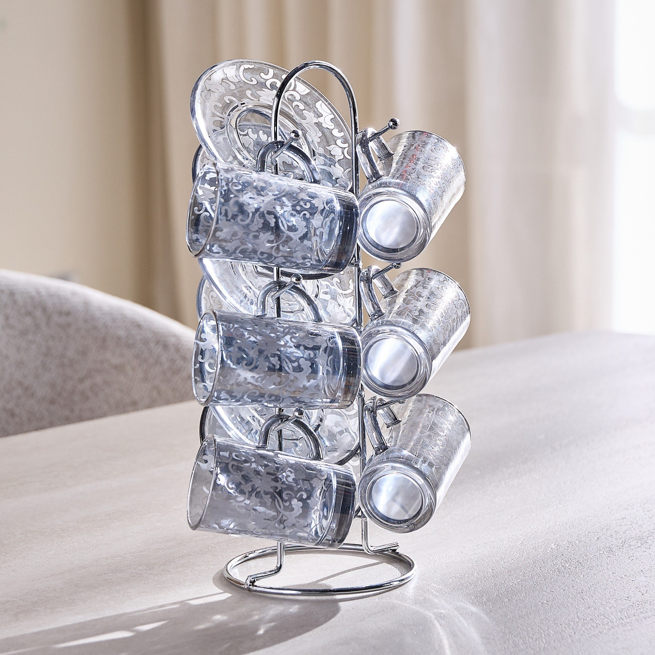 Amal 12-Piece Glass Istikan Set - 110 ml, Serves 6