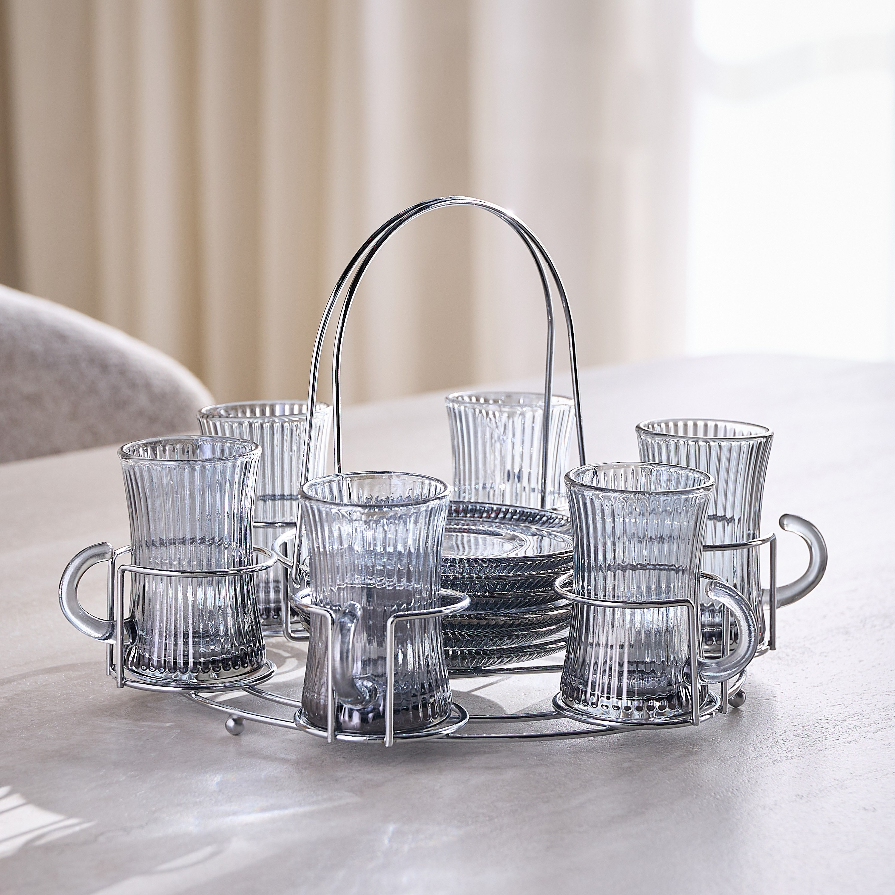 Reem 12-Piece Glass Istikan Set - 110 ml, Serves 6-household-dining-teaandcoffee-teaandcoffeesets-image-1