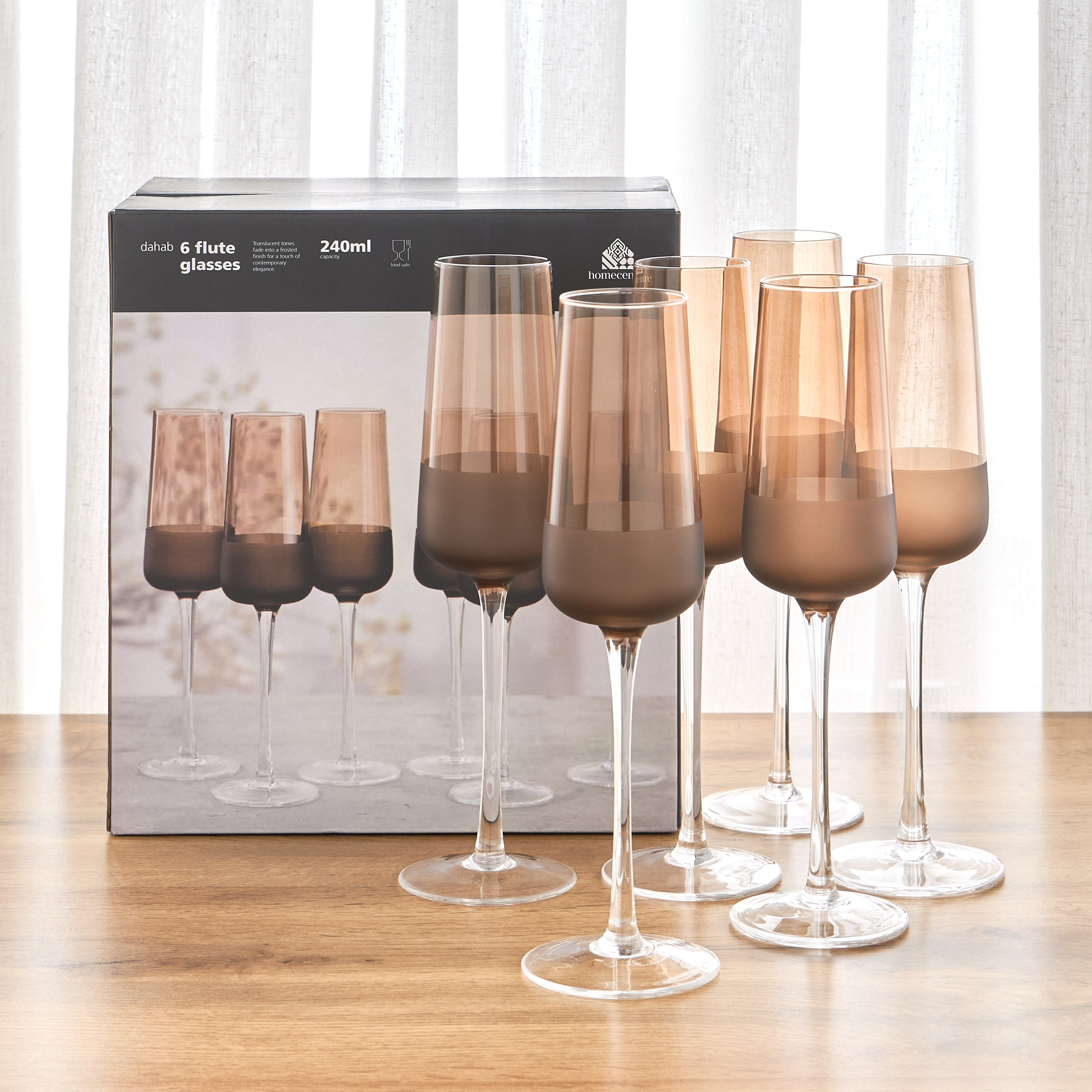 Dahab 6-Piece Flute Glass Set - 240 ml-household-dining-glassware-stemware-image-4