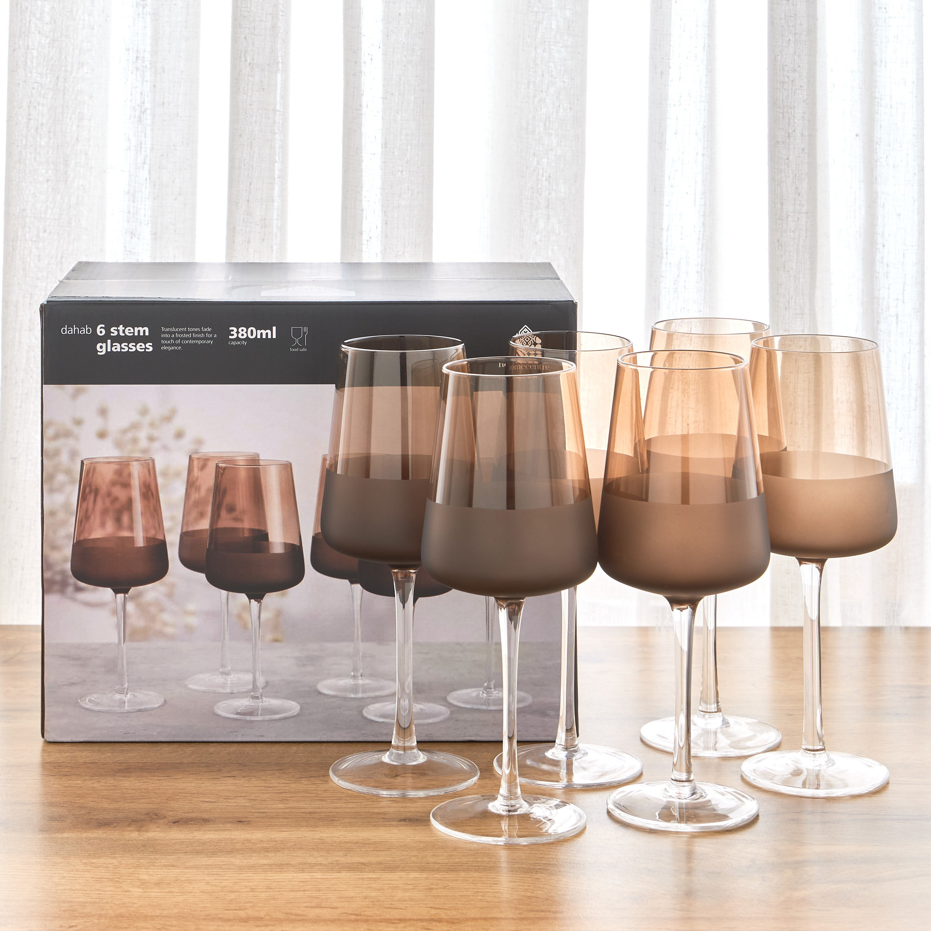 Dahab 6-Piece Stem Glass Set - 380 ml-household-dining-glassware-stemware-image-4
