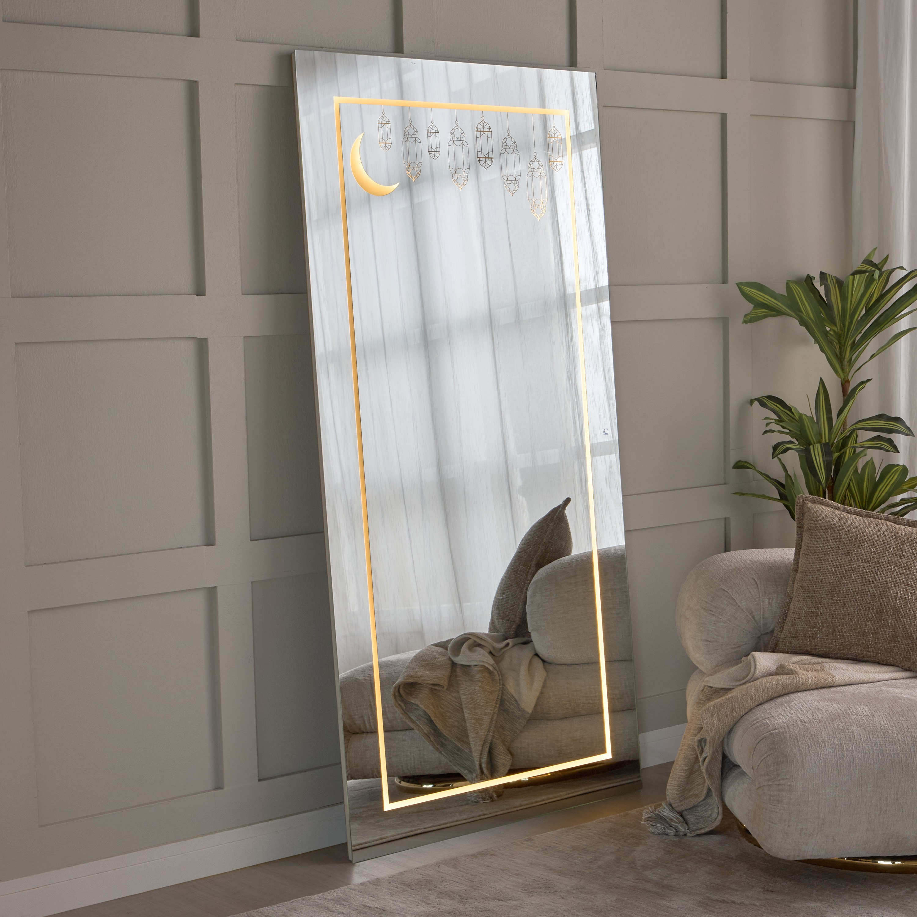 مرآة متكئة بإضاءة ليد - لومينارا - 200x100 سم-household-walldecorandmirrors-mirrors-floormirrors-image-3