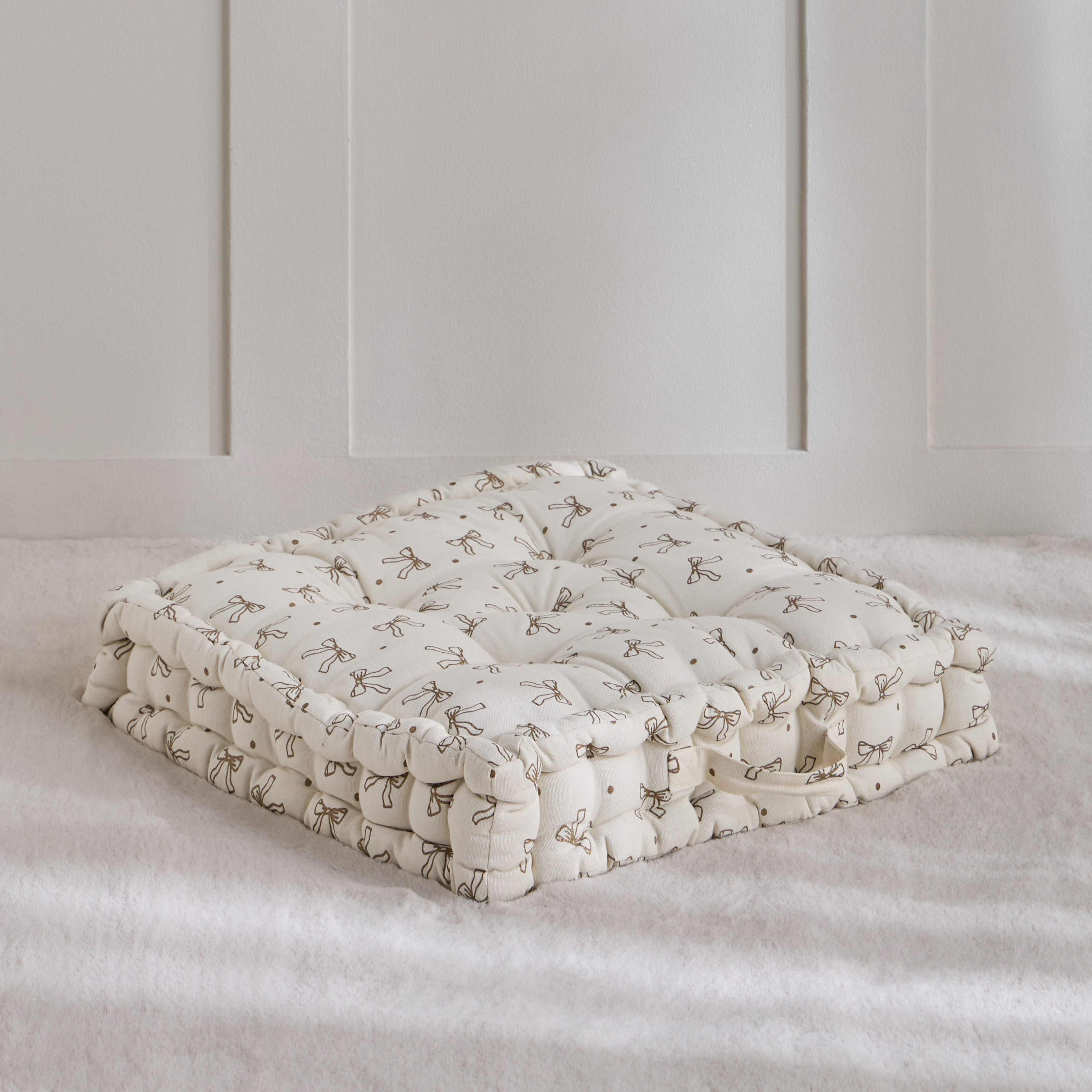 Zaina Bow Printed Floor Cushion - 50x50 cm