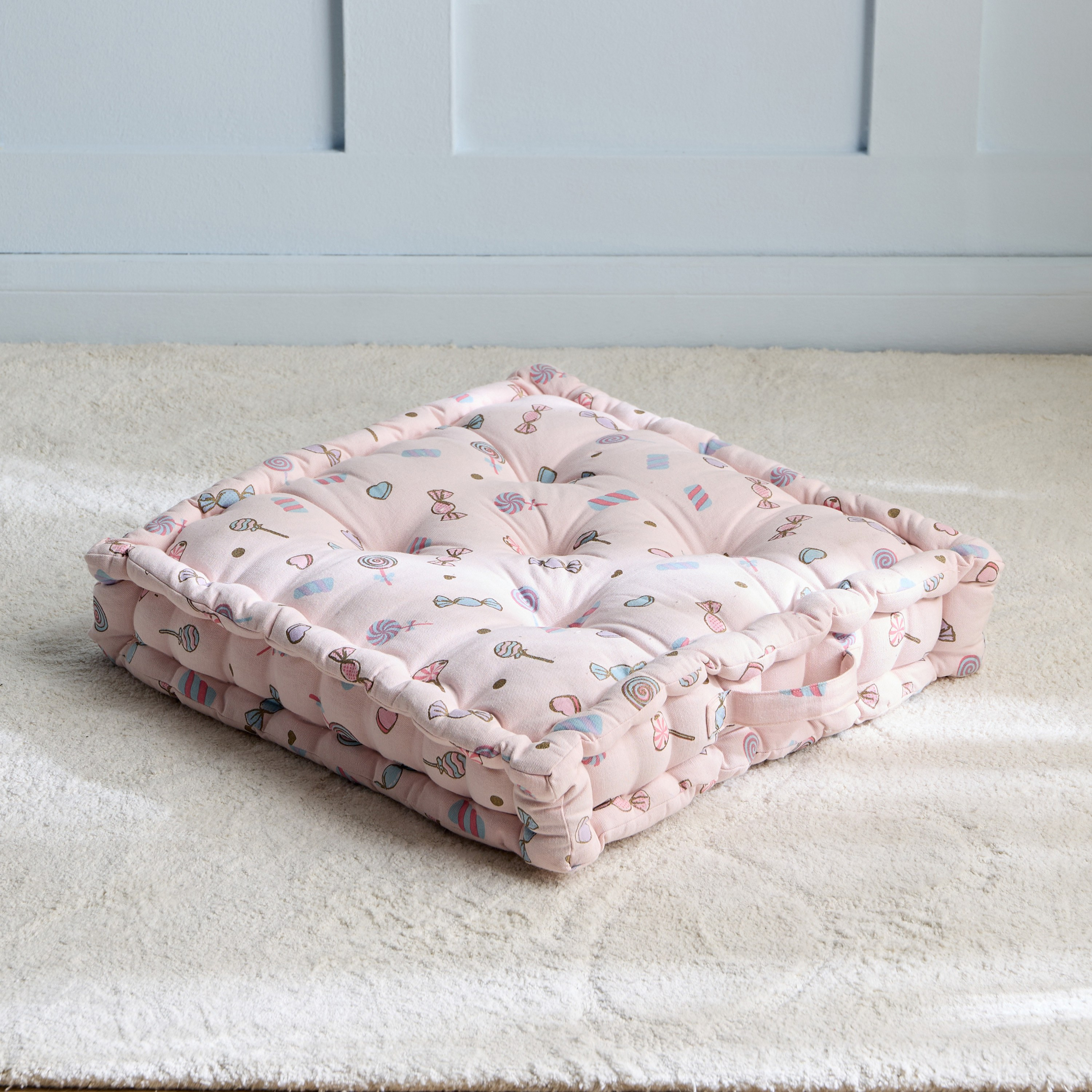 Layla Candy Printed Floor Cushion - 50x50 cm