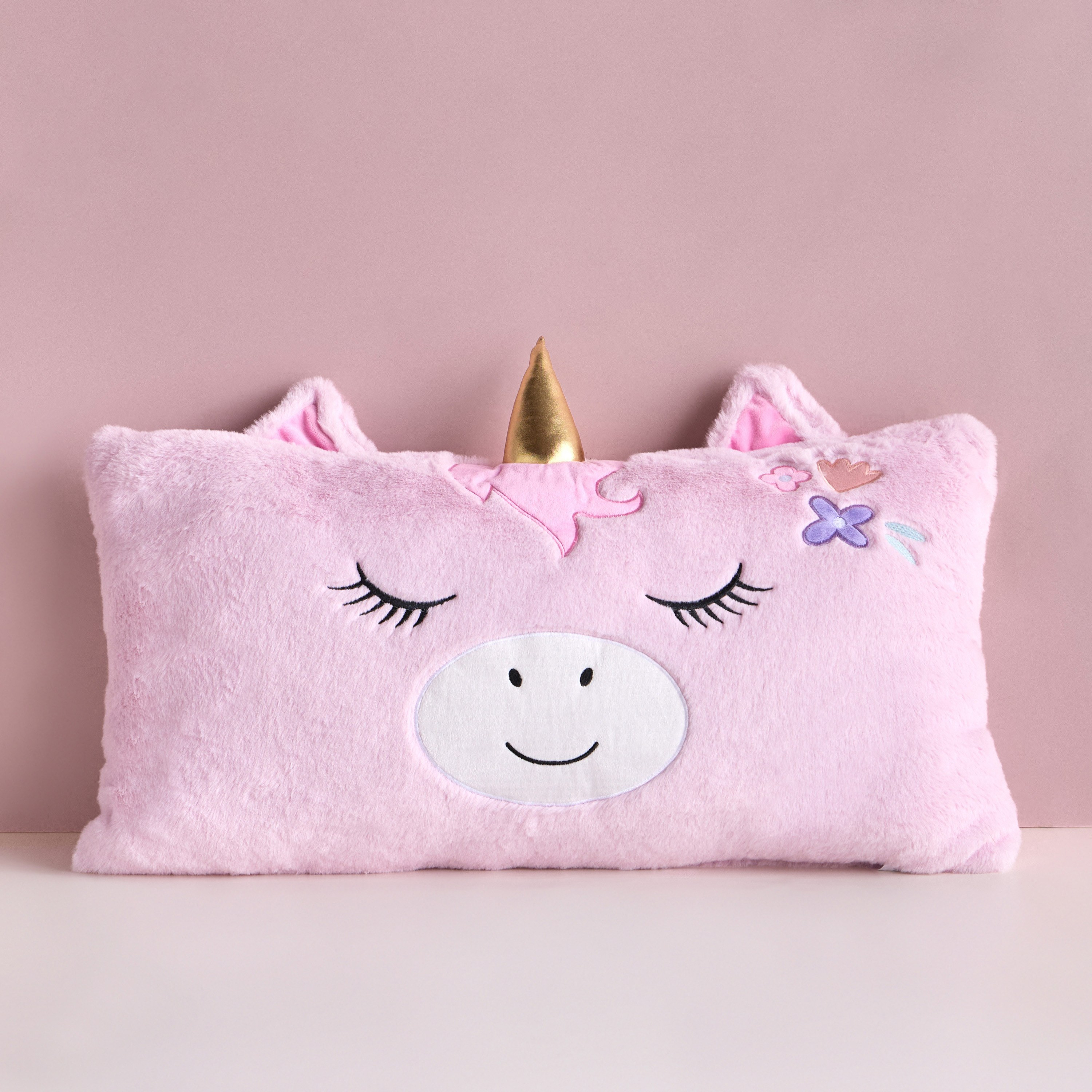 وسادة محشوة مطرزة بتصميم يونيكورن - ماجي - 35x66 سم-kids-beddingandwindows-bedding-filledcushionsandcovers-image-1