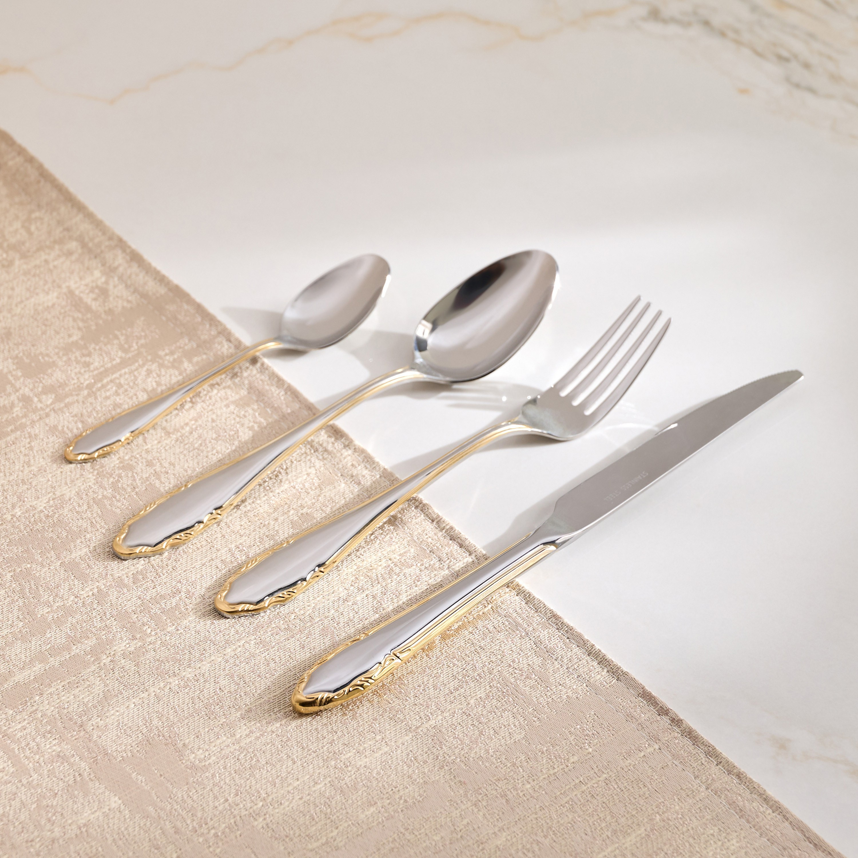 طقم أدوات مائدة ستانلس ستيل 24 قطعة - أديلا - لـ6 أفراد-household-dining-cutlery-cutlerysets-image-1