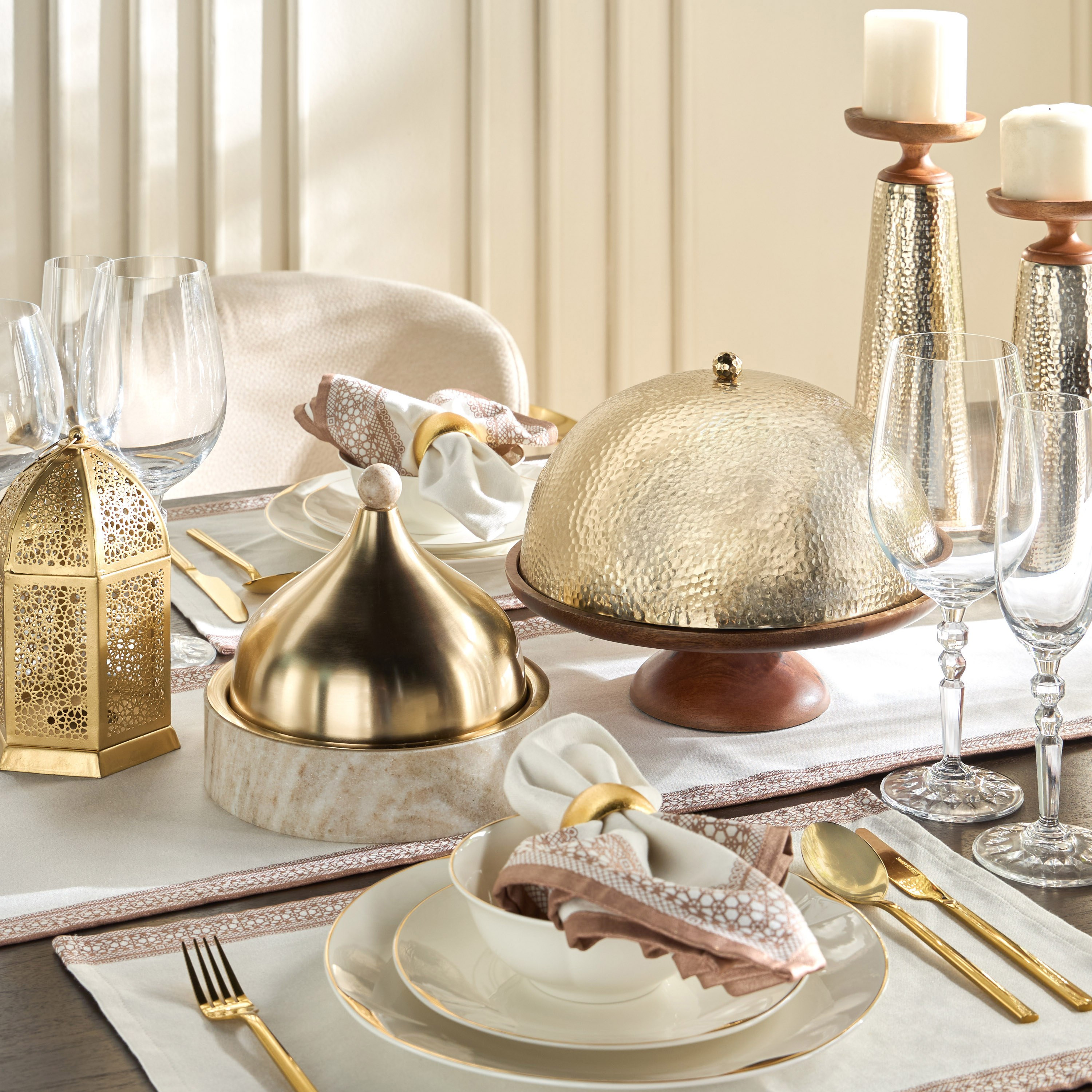 صحن ديكور رخام بقبة - دهب - 20x20 سم-household-dining-serveware-servingplatters-image-4