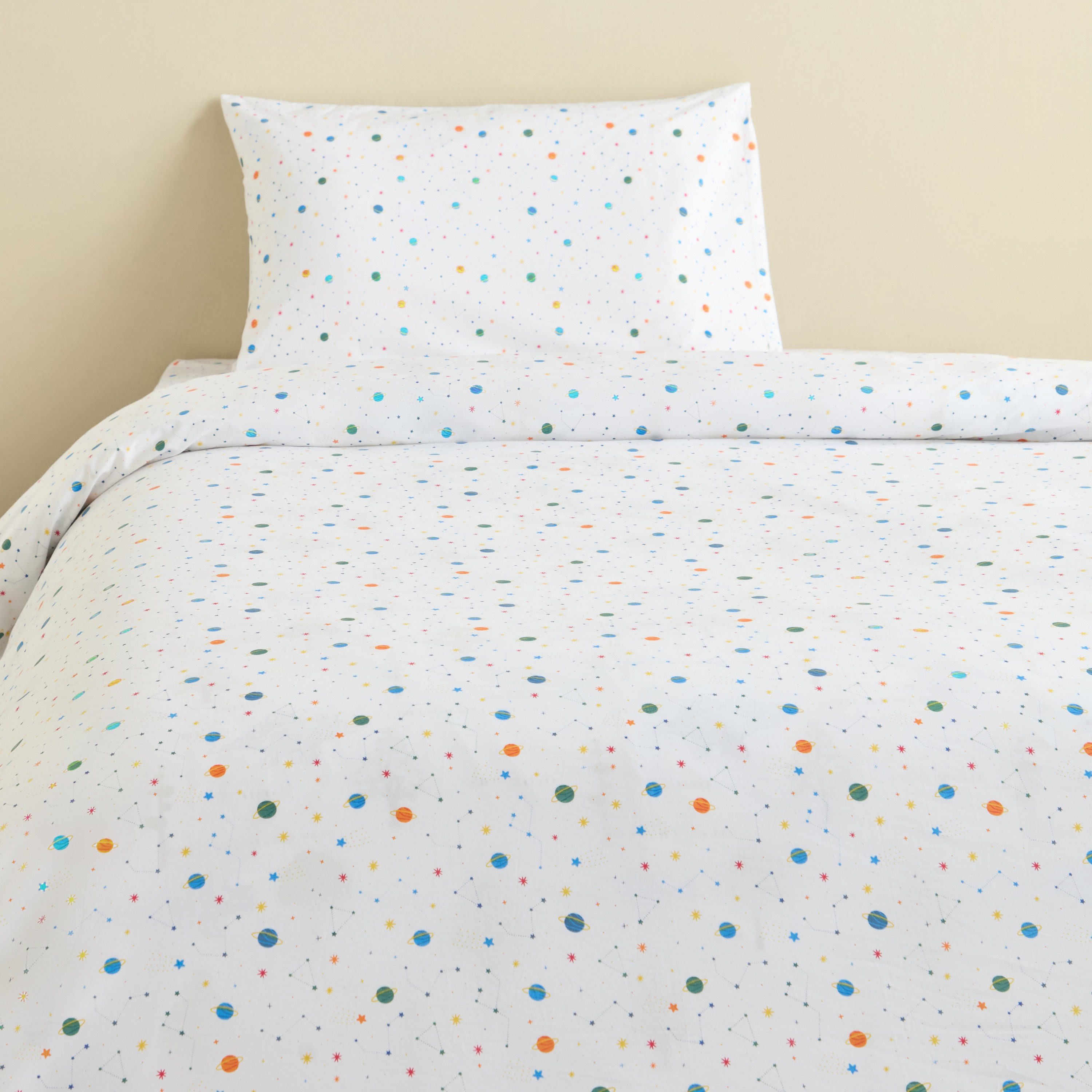 طقم غطاء لحاف فردي قطن بعدد 200 خيط قطعتين بطبعات - دريمز - 135x200 سم-babyandkids-beddingandwindows-bedding-duvetcovers-image-2