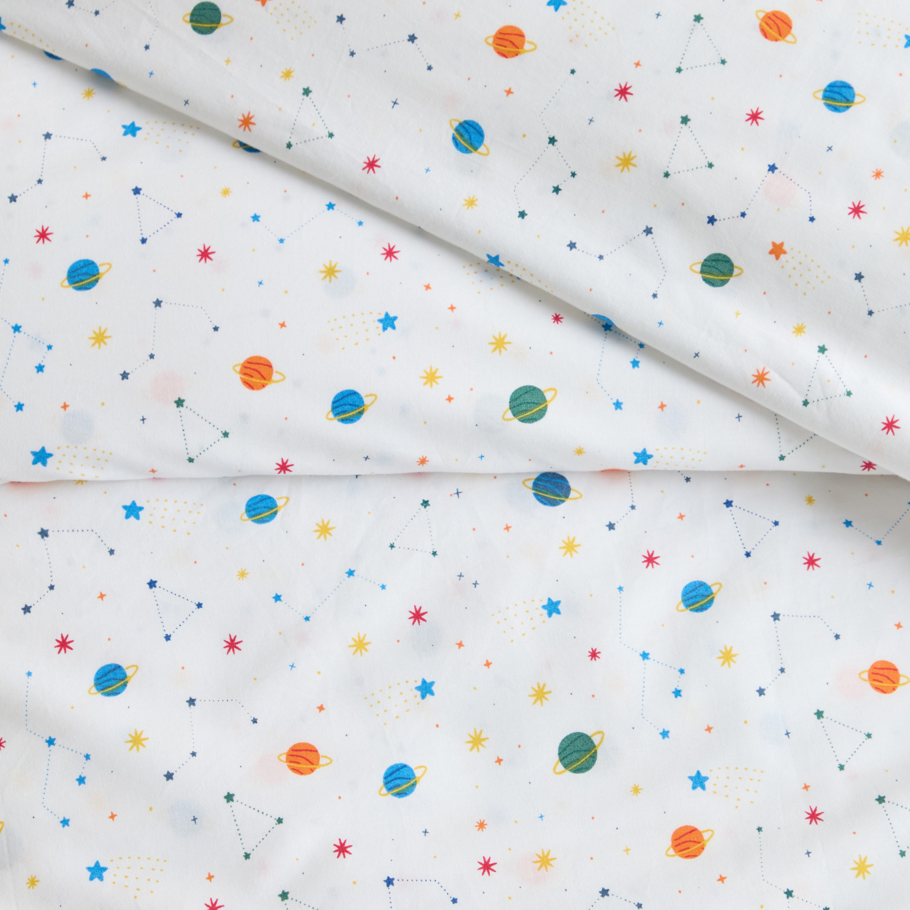 طقم غطاء لحاف كامل قطعتين قطن عدد خيوط 200 بلانيتس - دريمز - 160x200 سم-babyandkids-beddingandwindows-bedding-duvetcovers-image-4