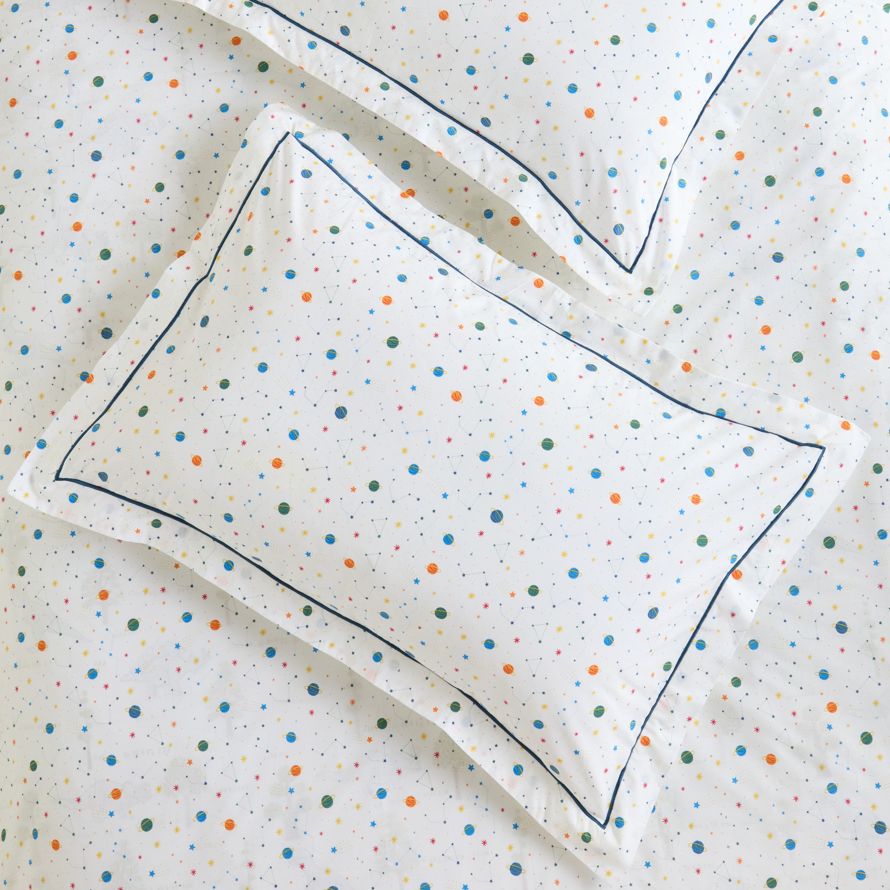 Dreamz Planets Cotton 200 Thread Count 2-Piece Pillowcase Set - 50x75 cm-babyandkids-beddingandwindows-bedding-pillowcases-image-2