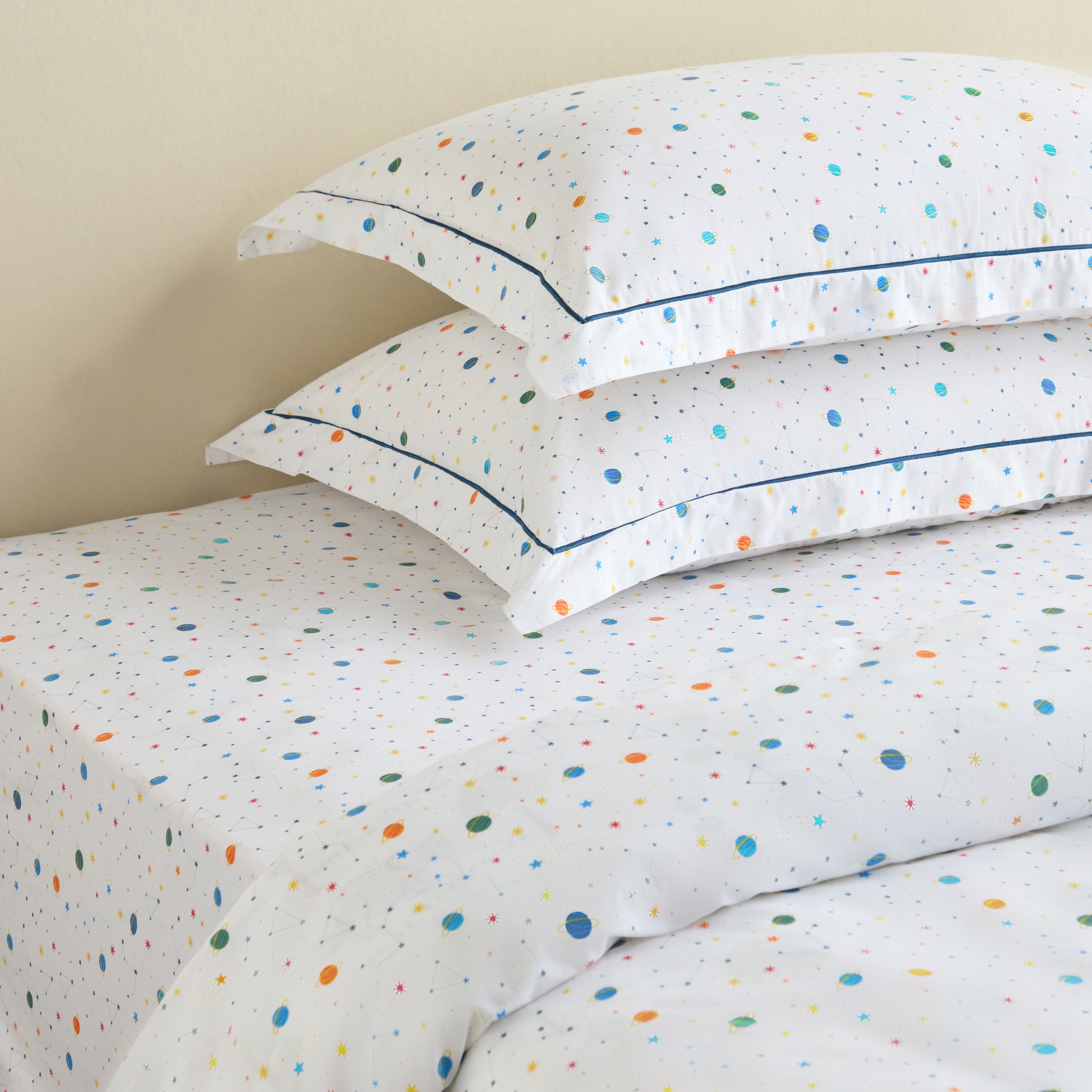 Dreamz Planets Cotton 200 Thread Count 2-Piece Pillowcase Set - 50x75 cm-babyandkids-beddingandwindows-bedding-pillowcases-image-3