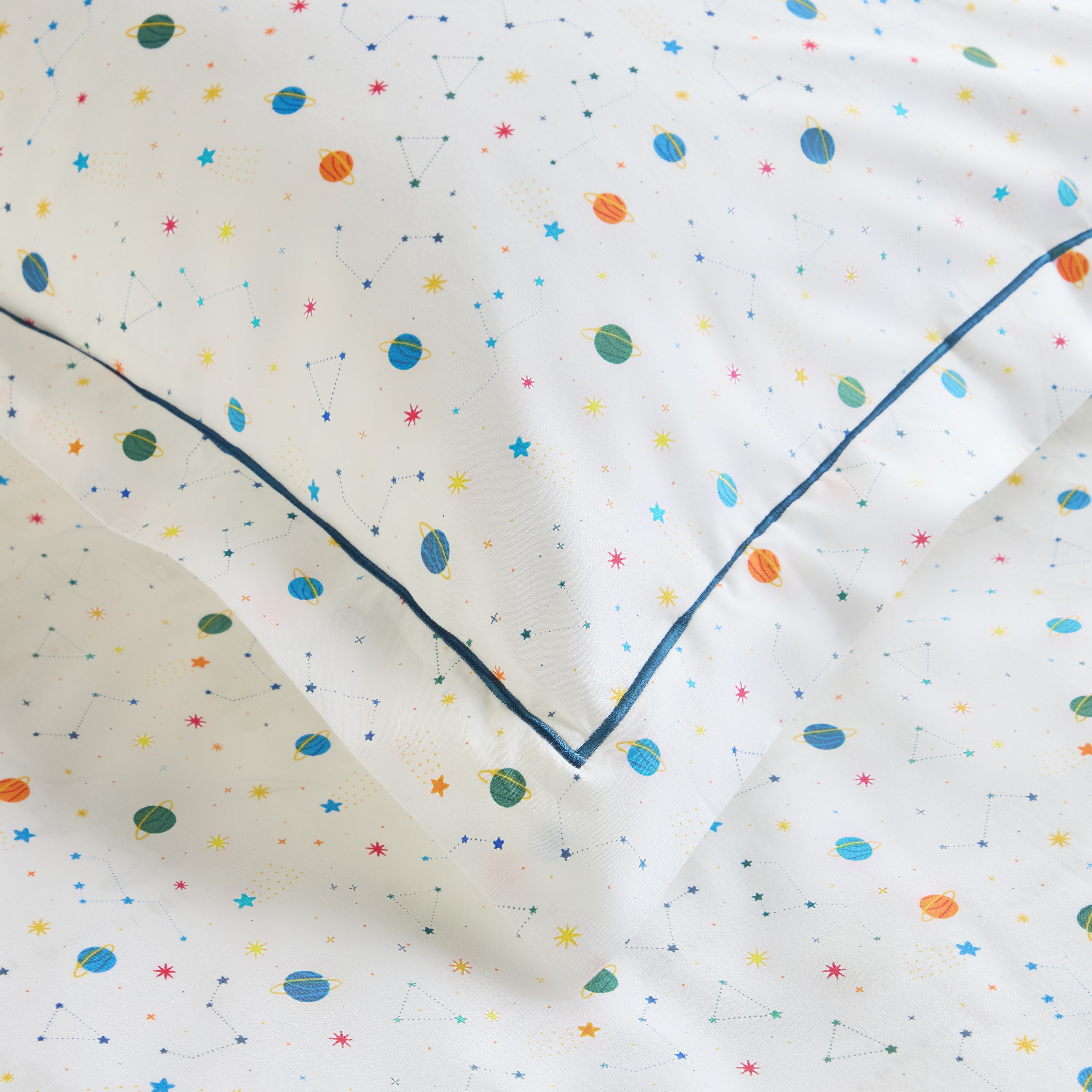 Dreamz Planets Cotton 200 Thread Count 2-Piece Pillowcase Set - 50x75 cm-babyandkids-beddingandwindows-bedding-pillowcases-image-4
