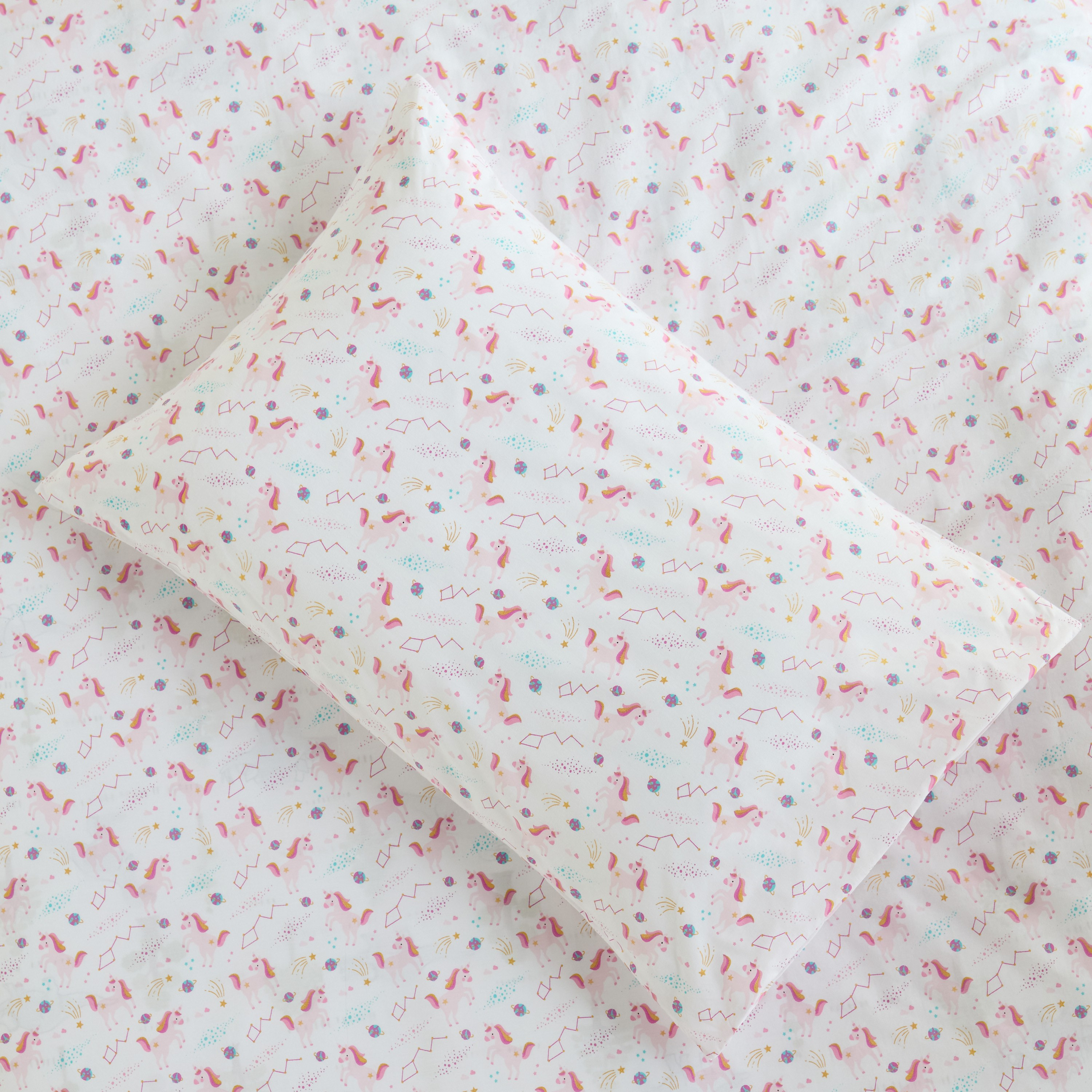 طقم غطاء لحاف مفرد قطعتين قطن عدد خيوط 200 يونيكورن - دريمز - 135x200 سم-babyandkids-beddingandwindows-bedding-duvetcovers-image-3