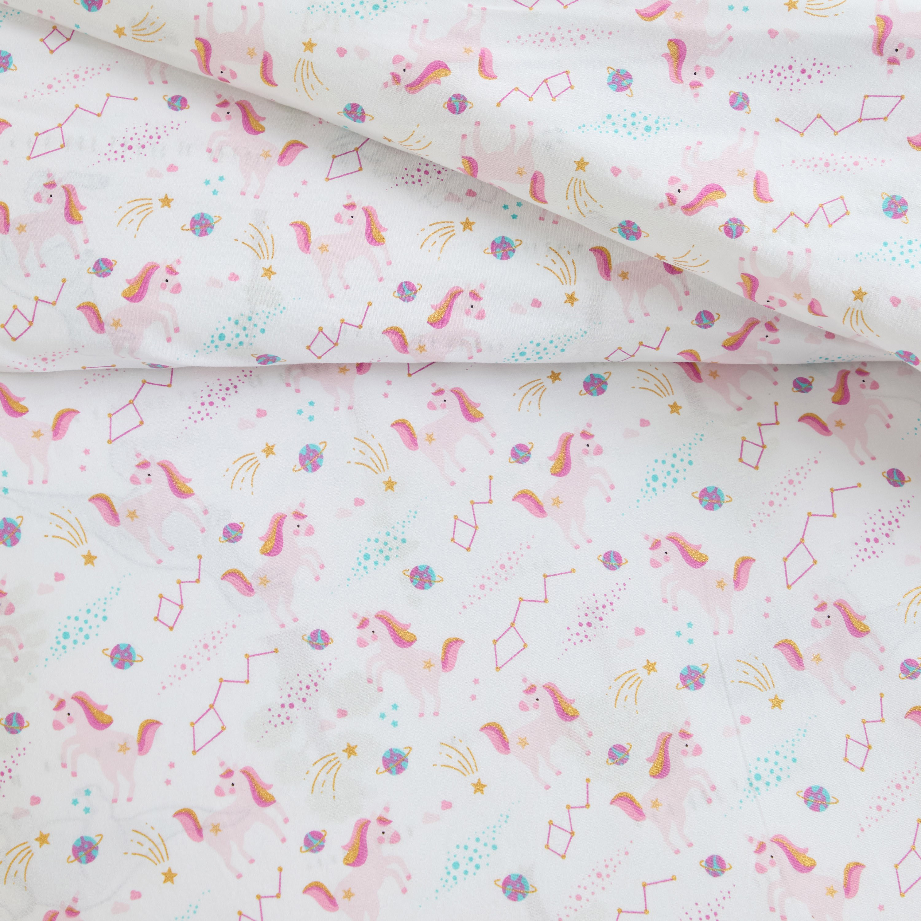 Dreamz Unicorn Cotton 200 Thread Count 2-Piece Single Duvet Cover Set - 135x200 cm-babyandkids-beddingandwindows-bedding-duvetcovers-image-4