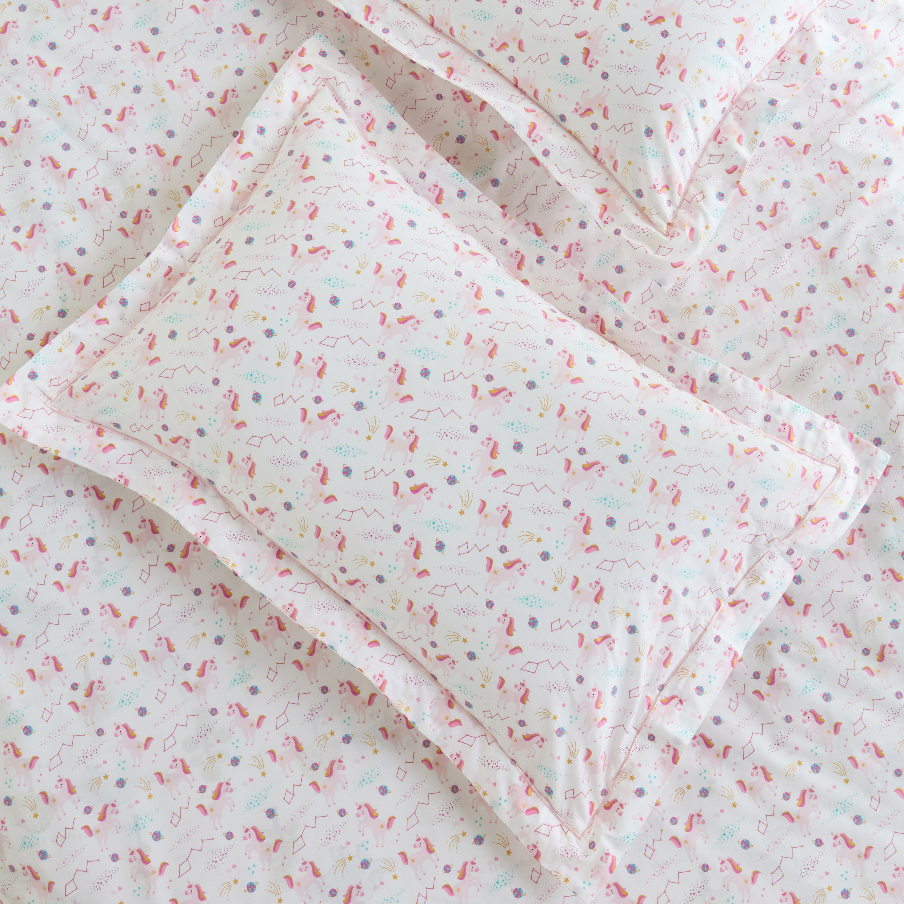 طقم أغطية وسائد قطعتين قطن عدد خيوط 200 - دريمز يونيكورن - 50x75 سم-babyandkids-beddingandwindows-bedding-pillowcases-image-2