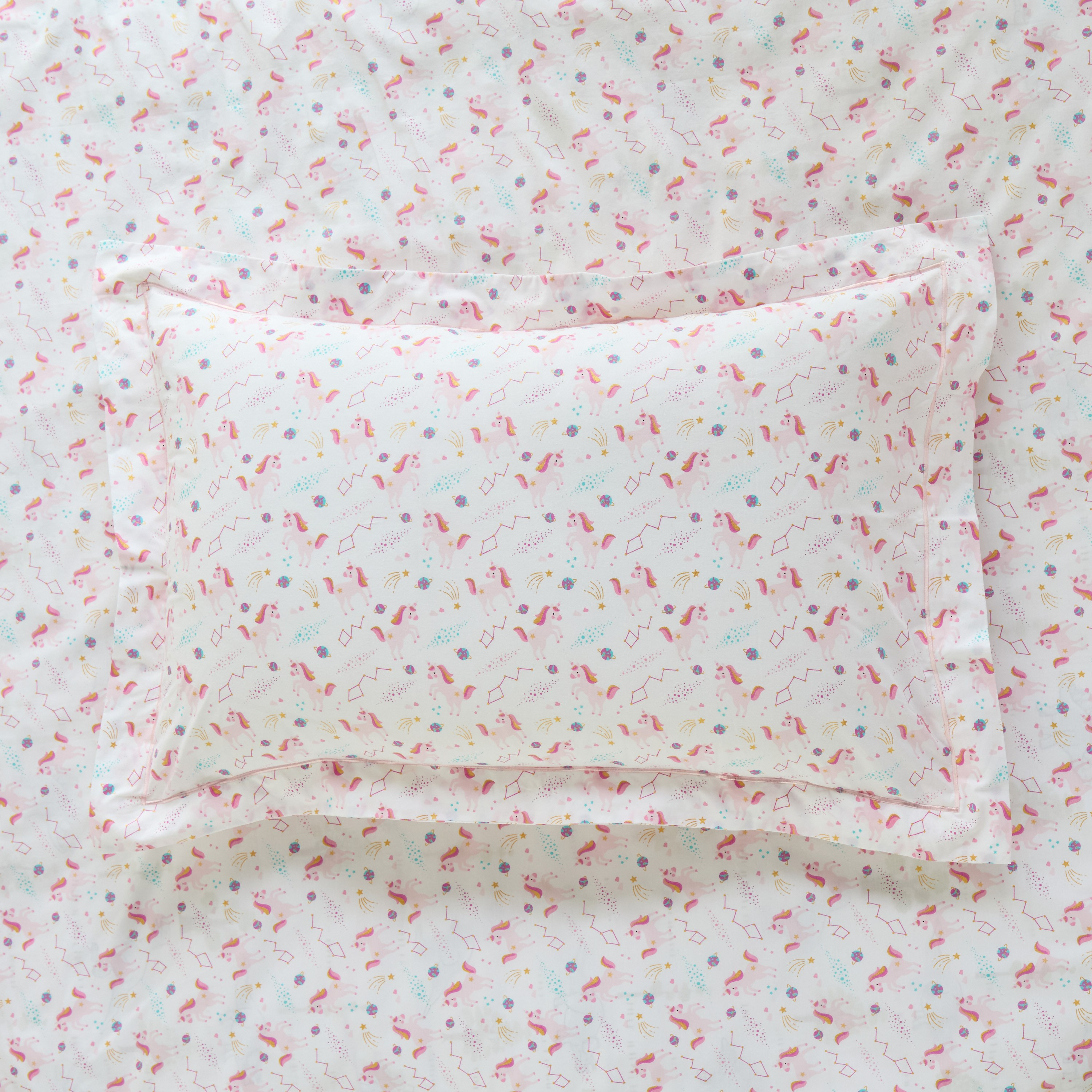 طقم أغطية وسائد قطعتين قطن عدد خيوط 200 - دريمز يونيكورن - 50x75 سم-babyandkids-beddingandwindows-bedding-pillowcases-image-5