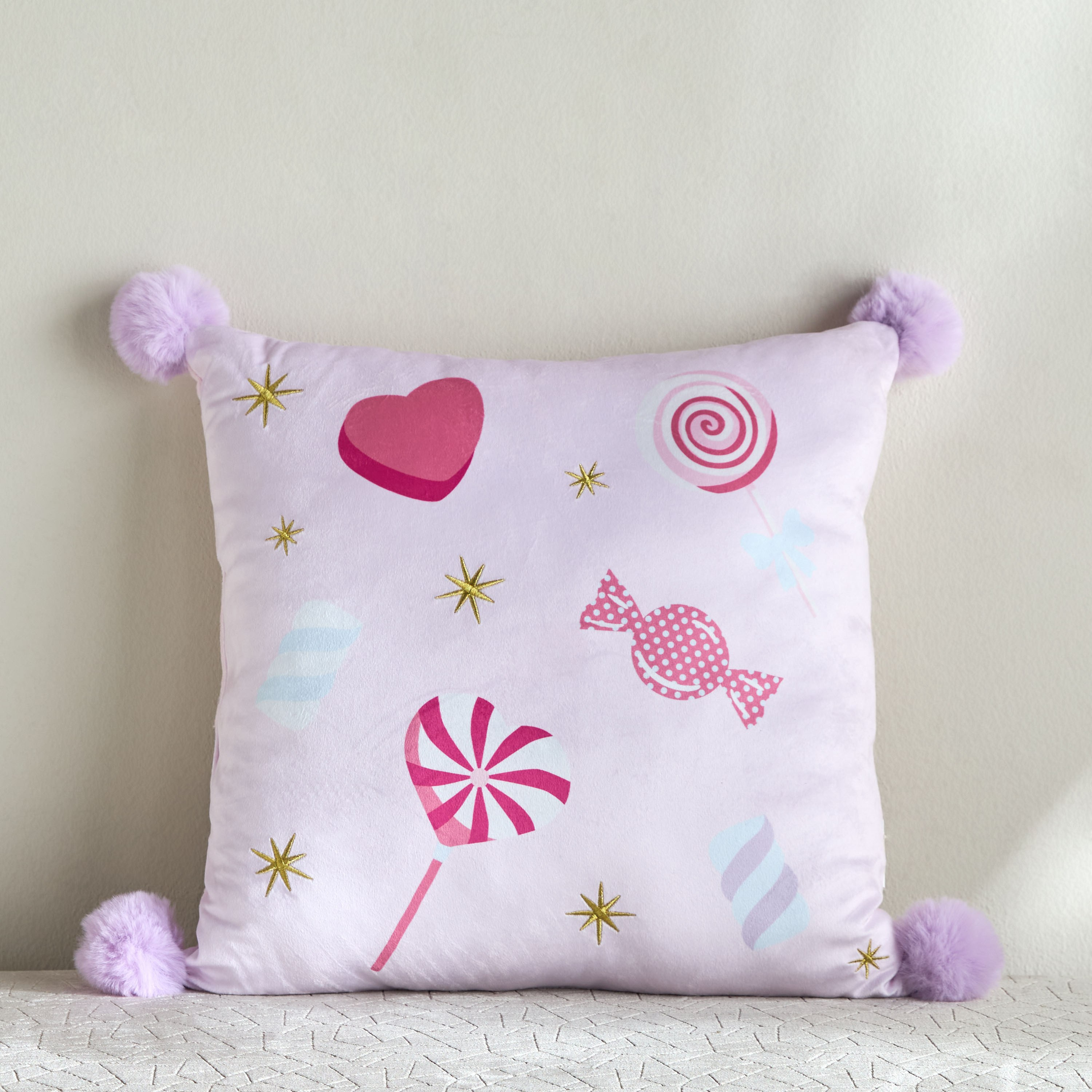 Layla Printed Filled Cushion - 45x45 cm-babyandkids-beddingandwindows-bedding-filledcushionsandcovers-image-1