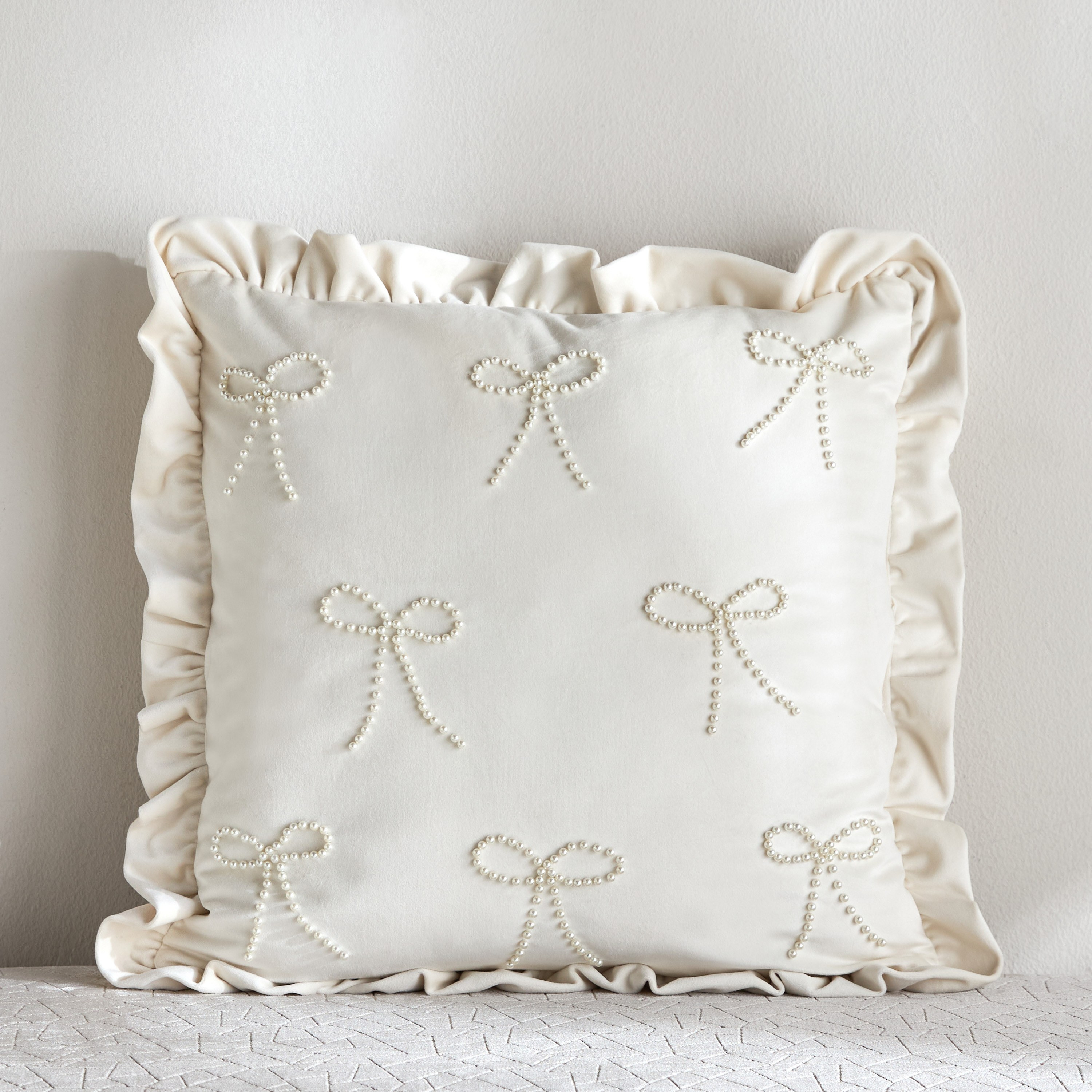 Zaina Beaded Filled Cushion - 45x45 cm-kids-beddingandwindows-bedding-filledcushionsandcovers-image-1