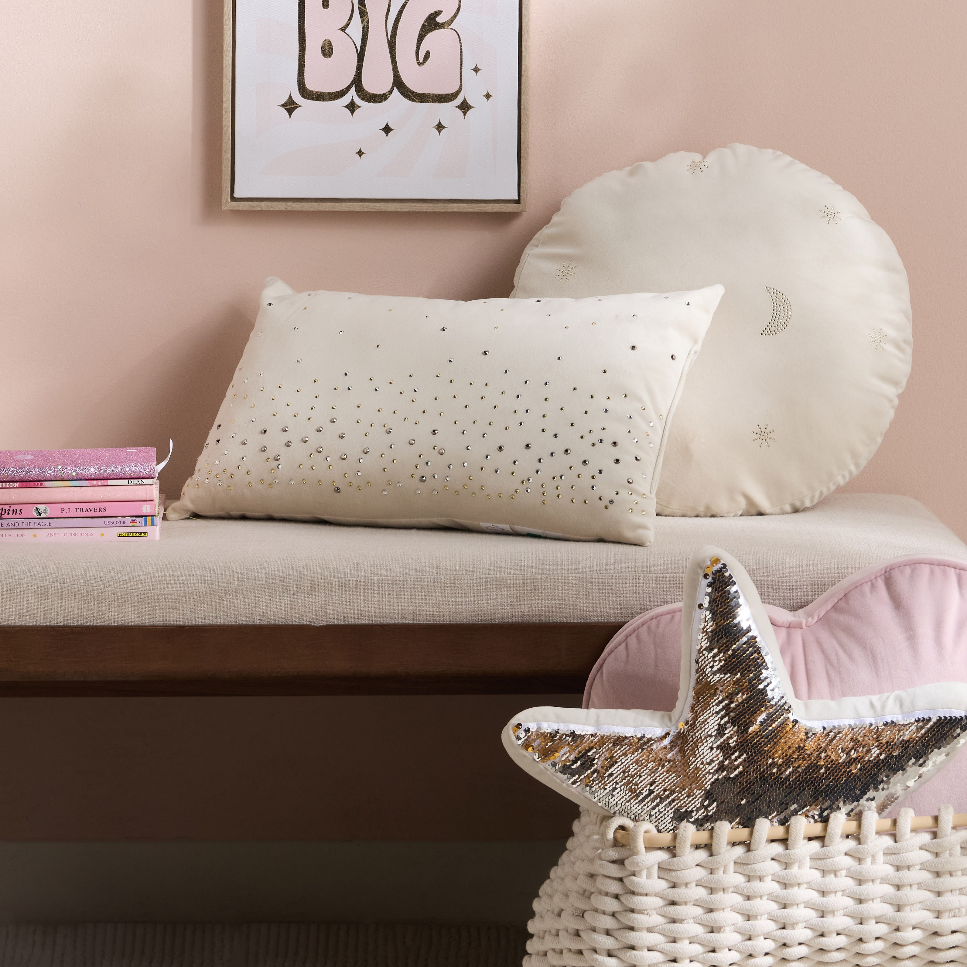 Cosmos Dreamy Moon and Stars Filled Cushion - 40x40 cm-babyandkids-beddingandwindows-bedding-filledcushionsandcovers-image-3