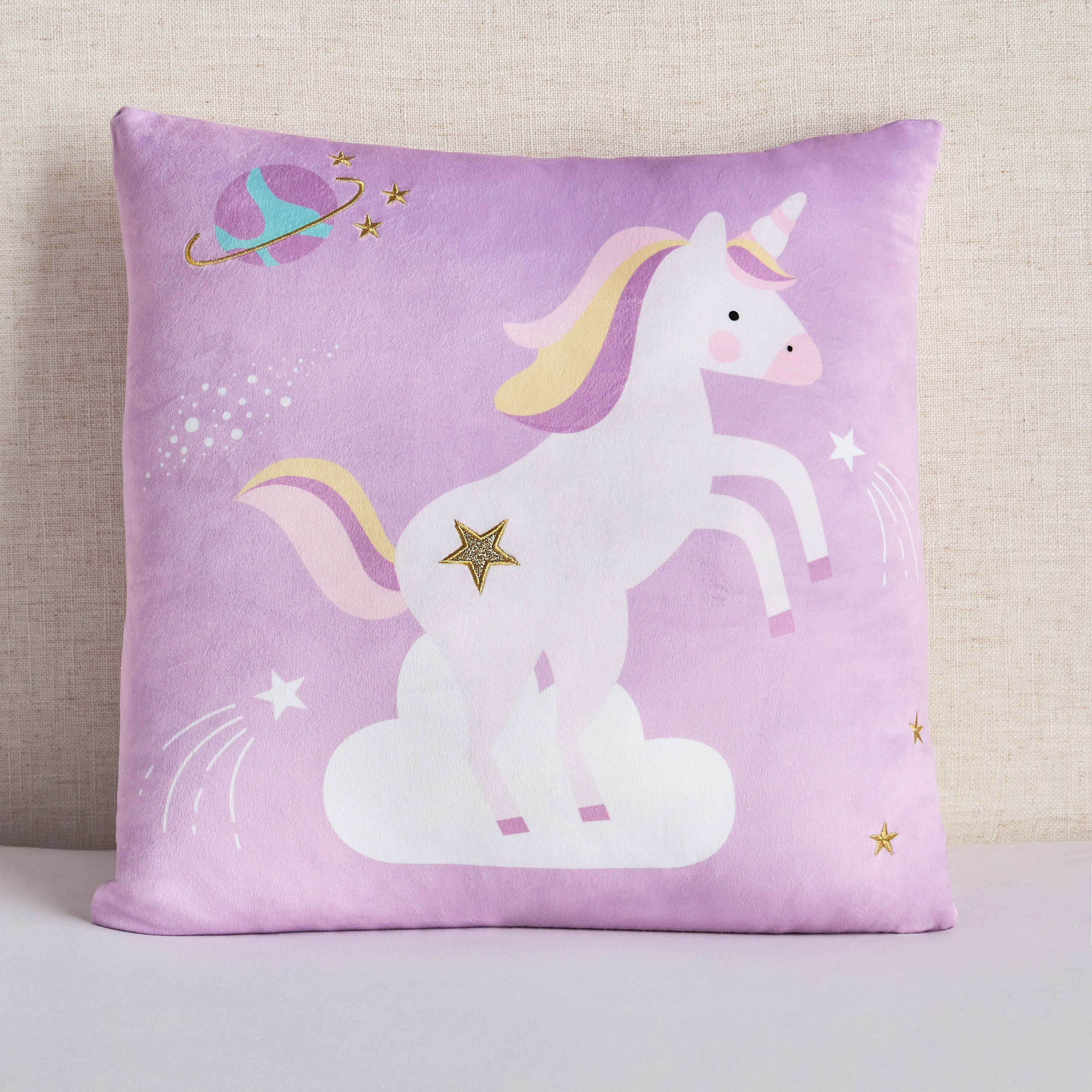 Maggie Unicorn Galaxy Filled Cushion - 45x45 cm-babyandkids-beddingandwindows-bedding-filledcushionsandcovers-image-1