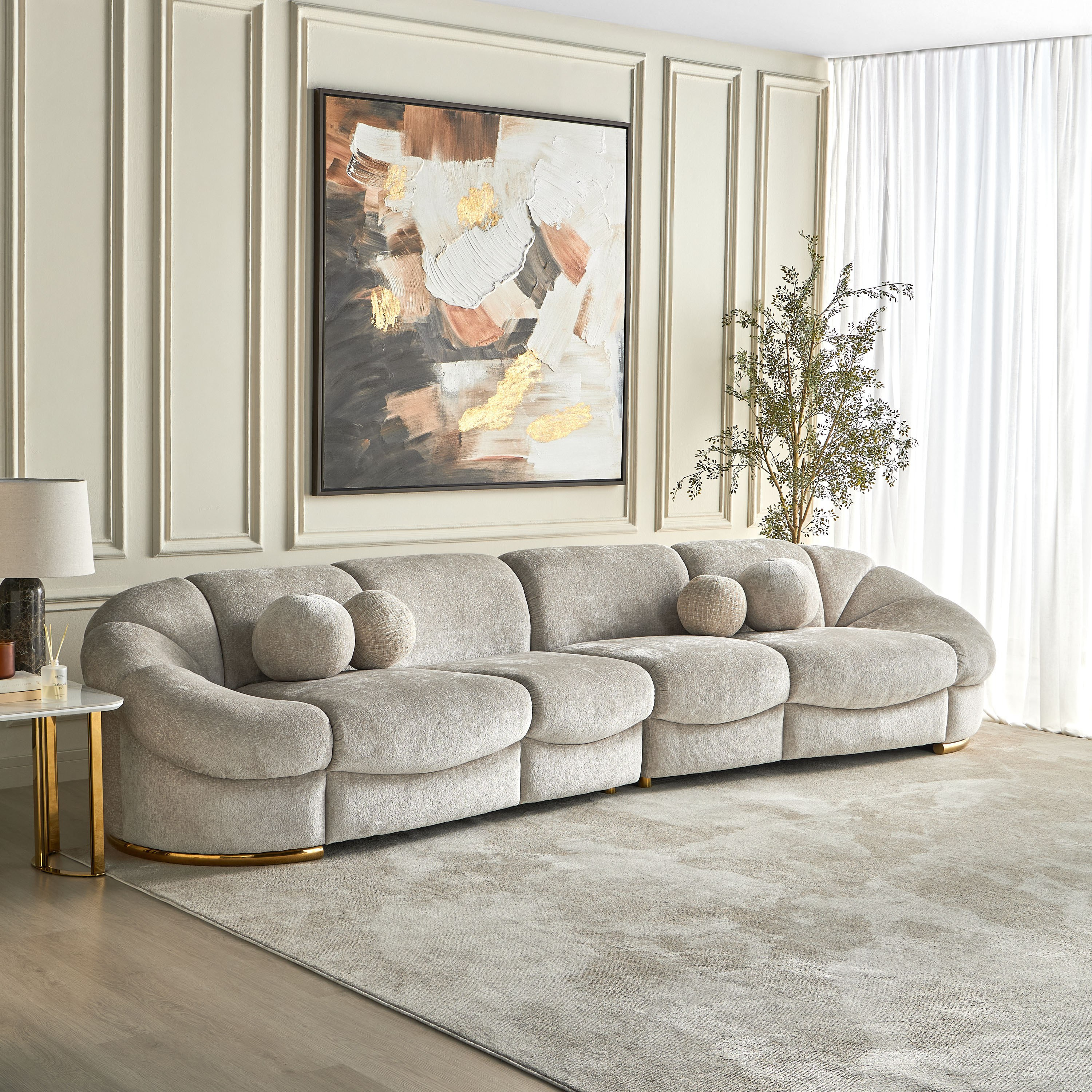 Kyra 4-Seater Fabric Sofa