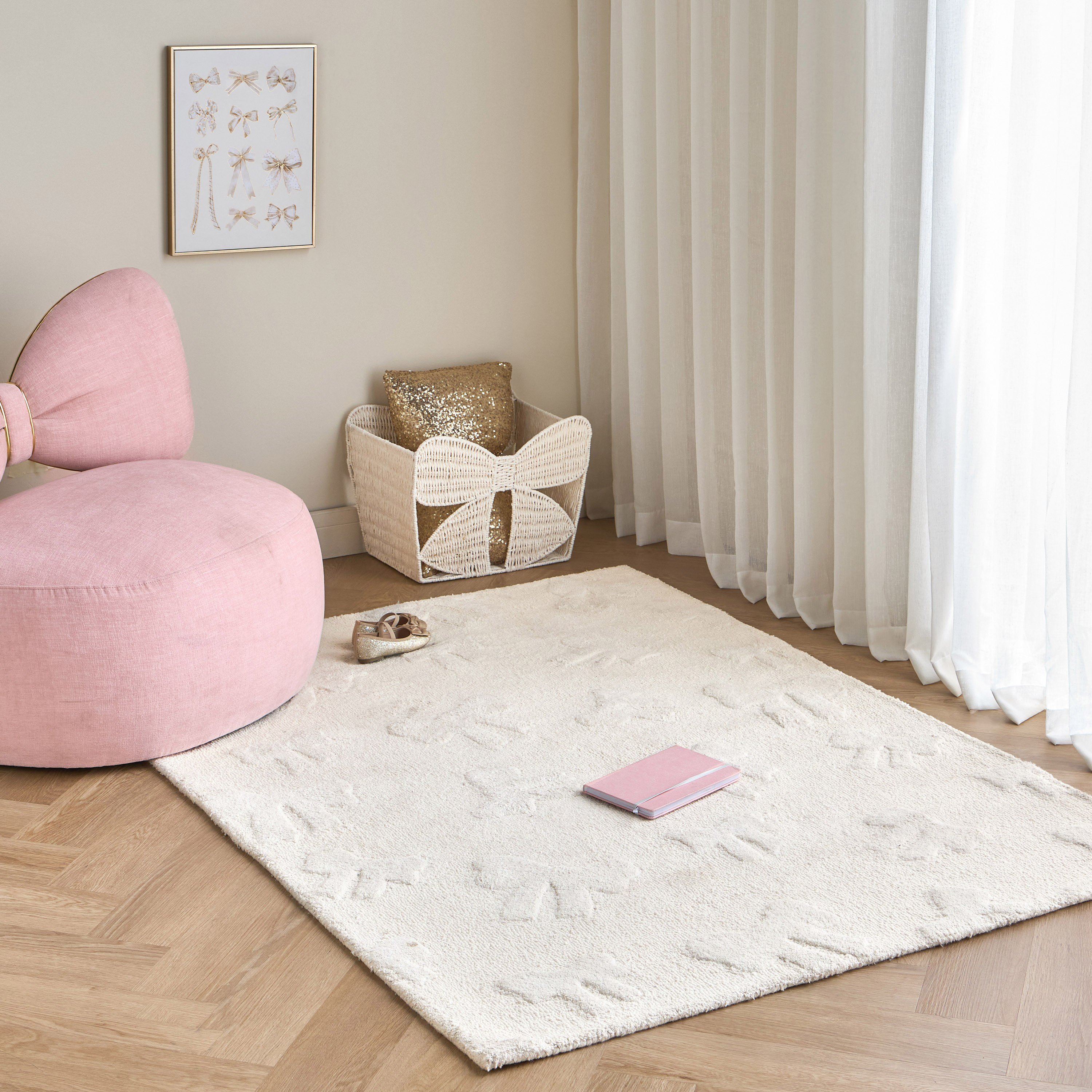 Zaina Bows Handtufted Rug - 120x160 cm-kids-rugsandcarpets-rugs-image-5