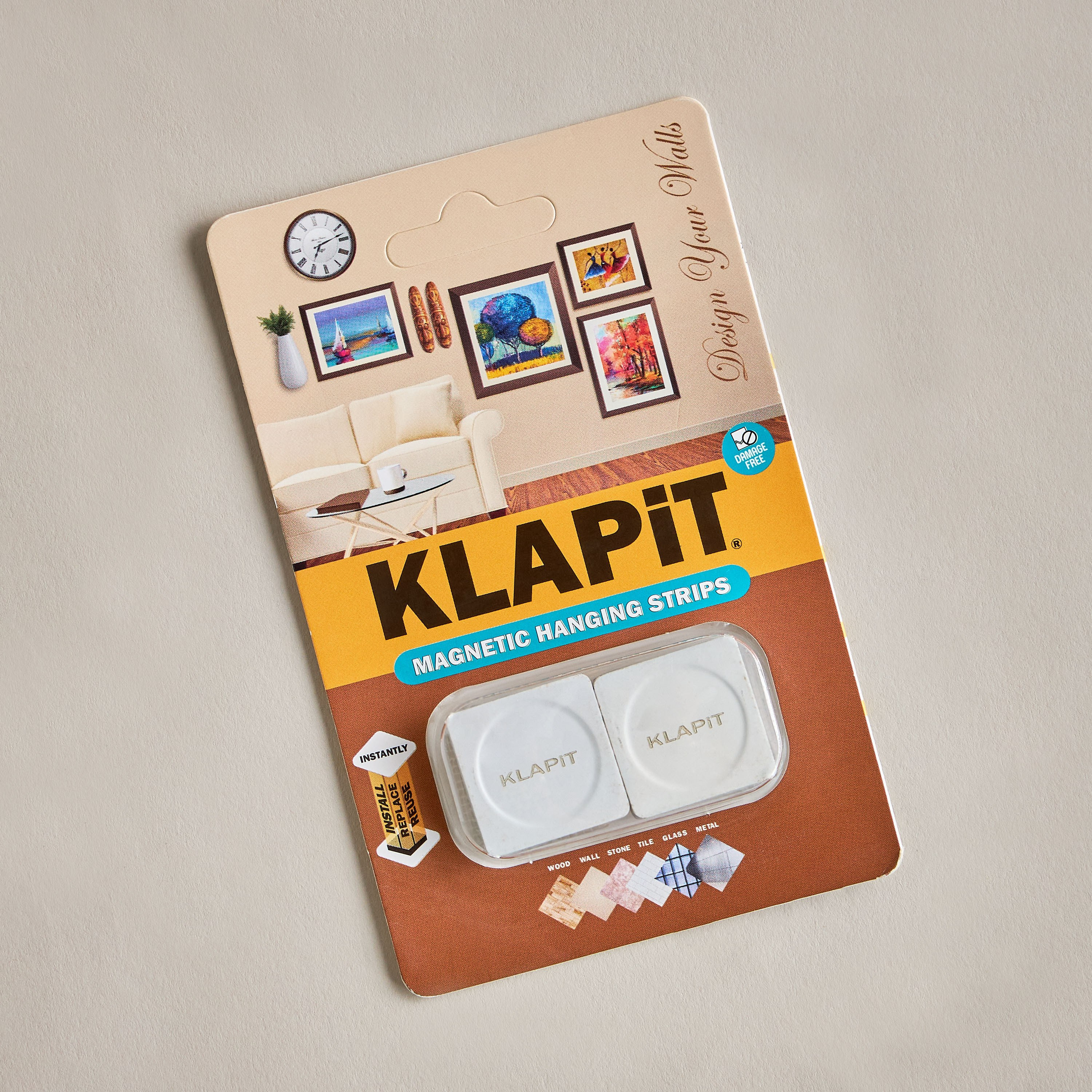 KLAPiT 2-Piece Magnetic Hanging Strips