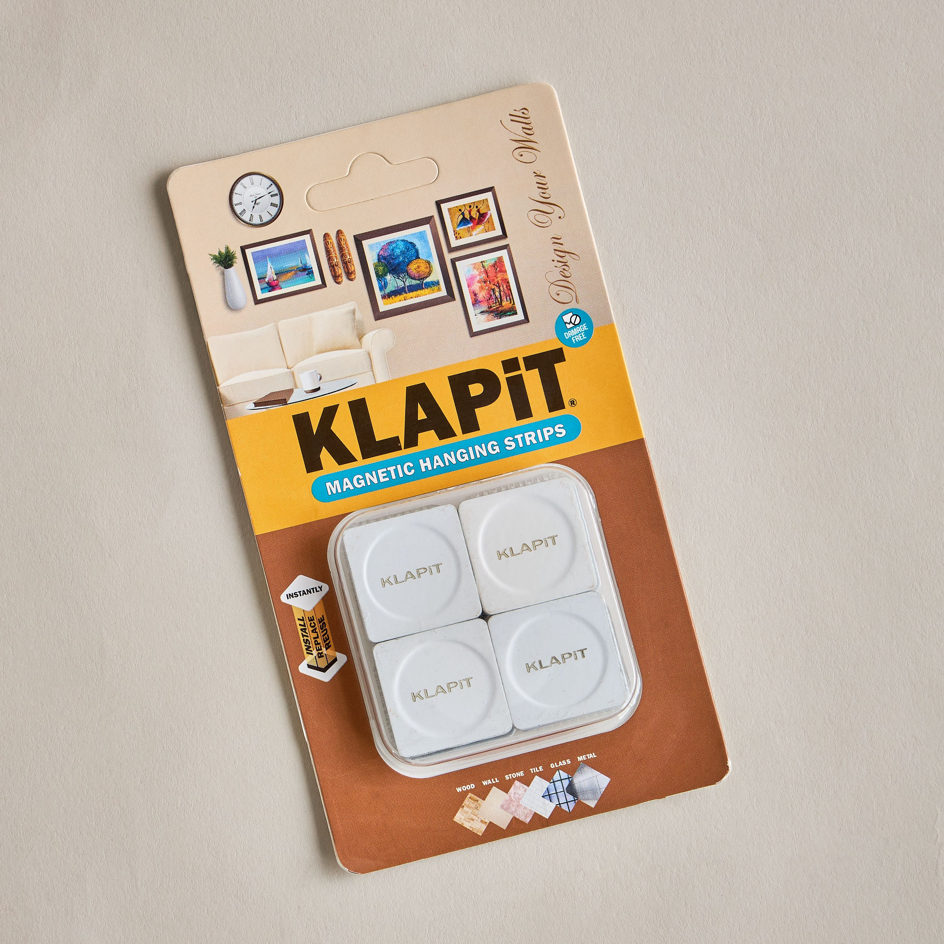 KLAPiT 4-Piece Magnetic Hanging Strips
