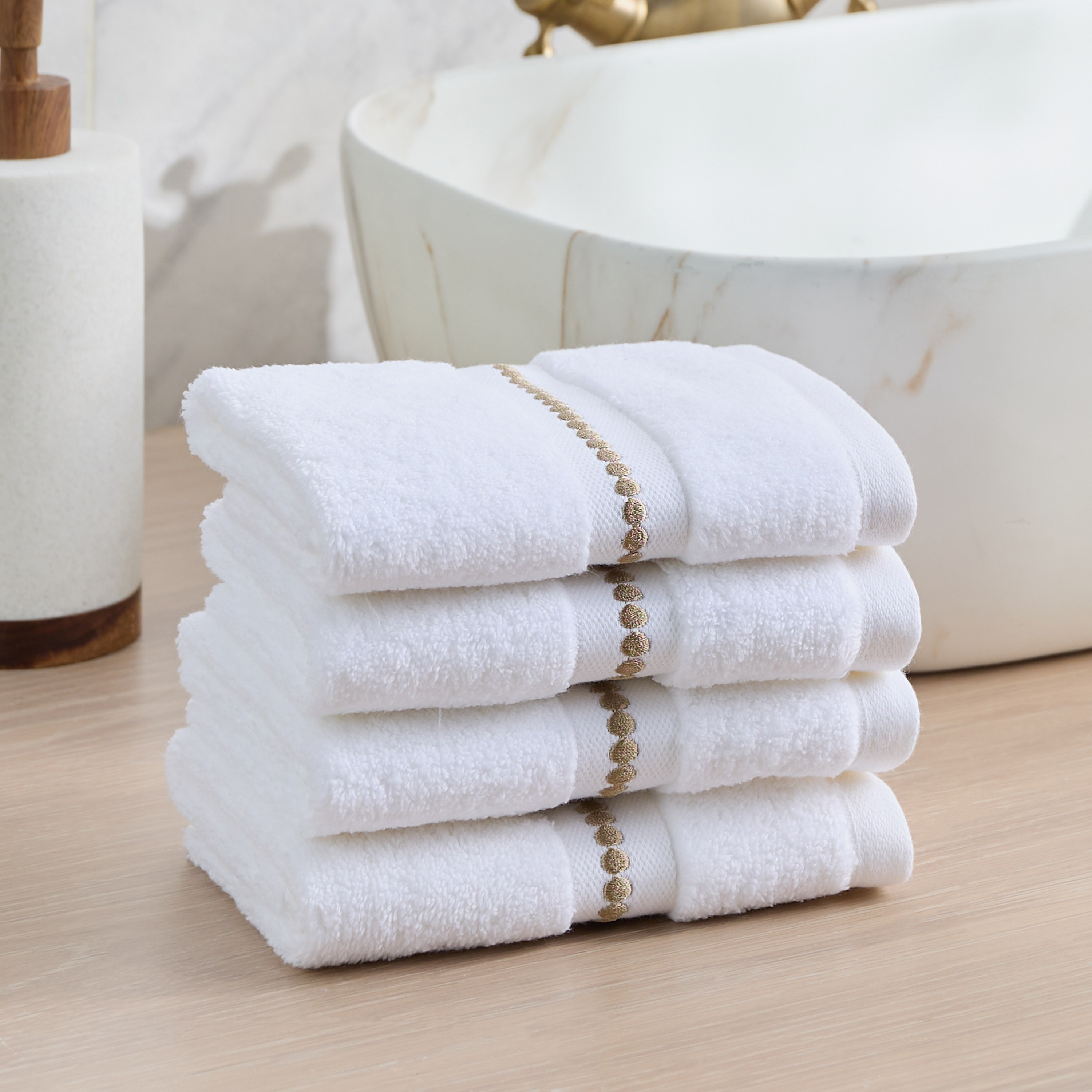 Varsailles 4-Piece 600 GSM Cotton Fingertip Towel Set - 33x33 cm-household-bathandlaundry-bathlinen-towels-image-4