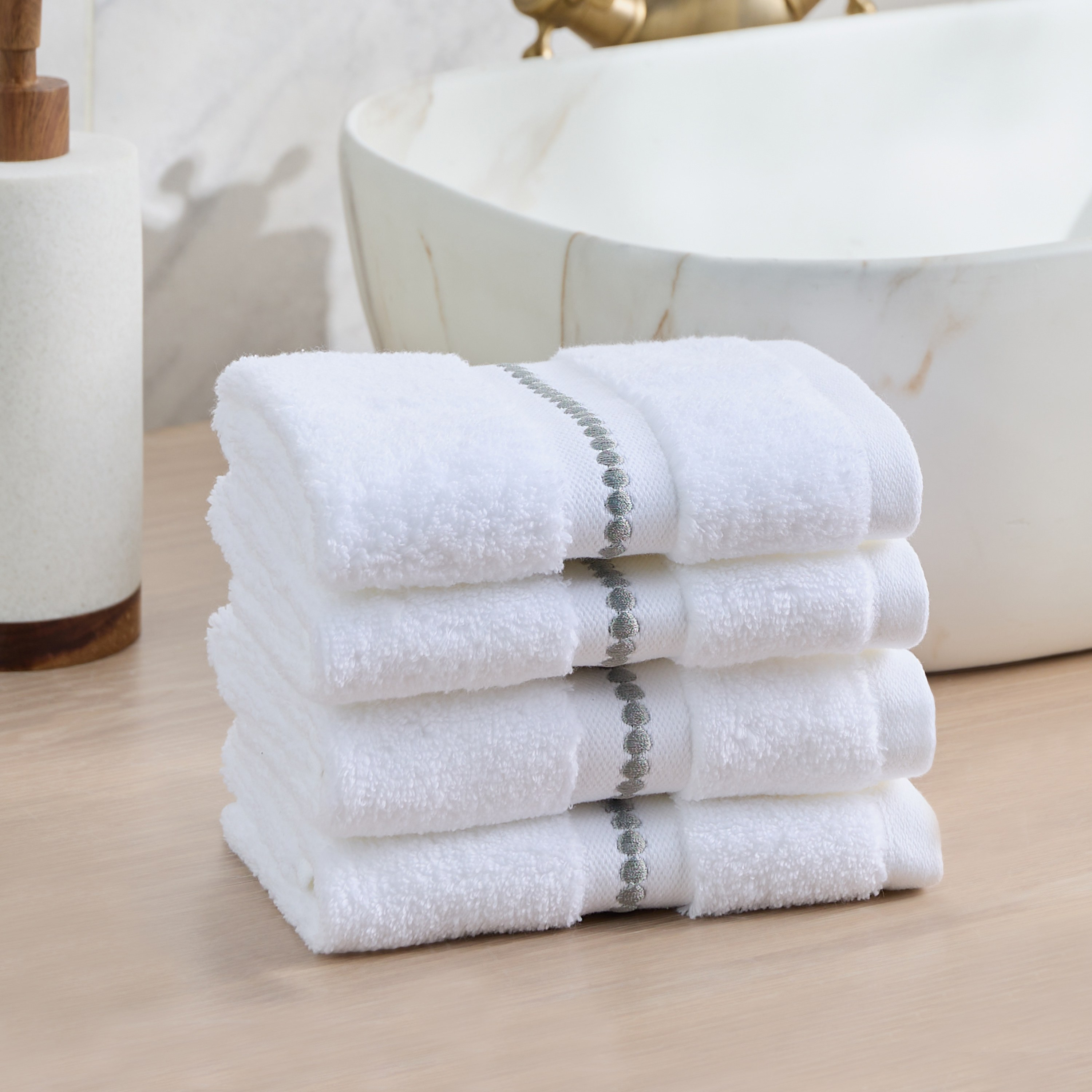 Varsailles 4-Piece 600 GSM Cotton Fingertip Towel Set - 33x33 cm-household-bathandlaundry-bathlinen-towels-image-4
