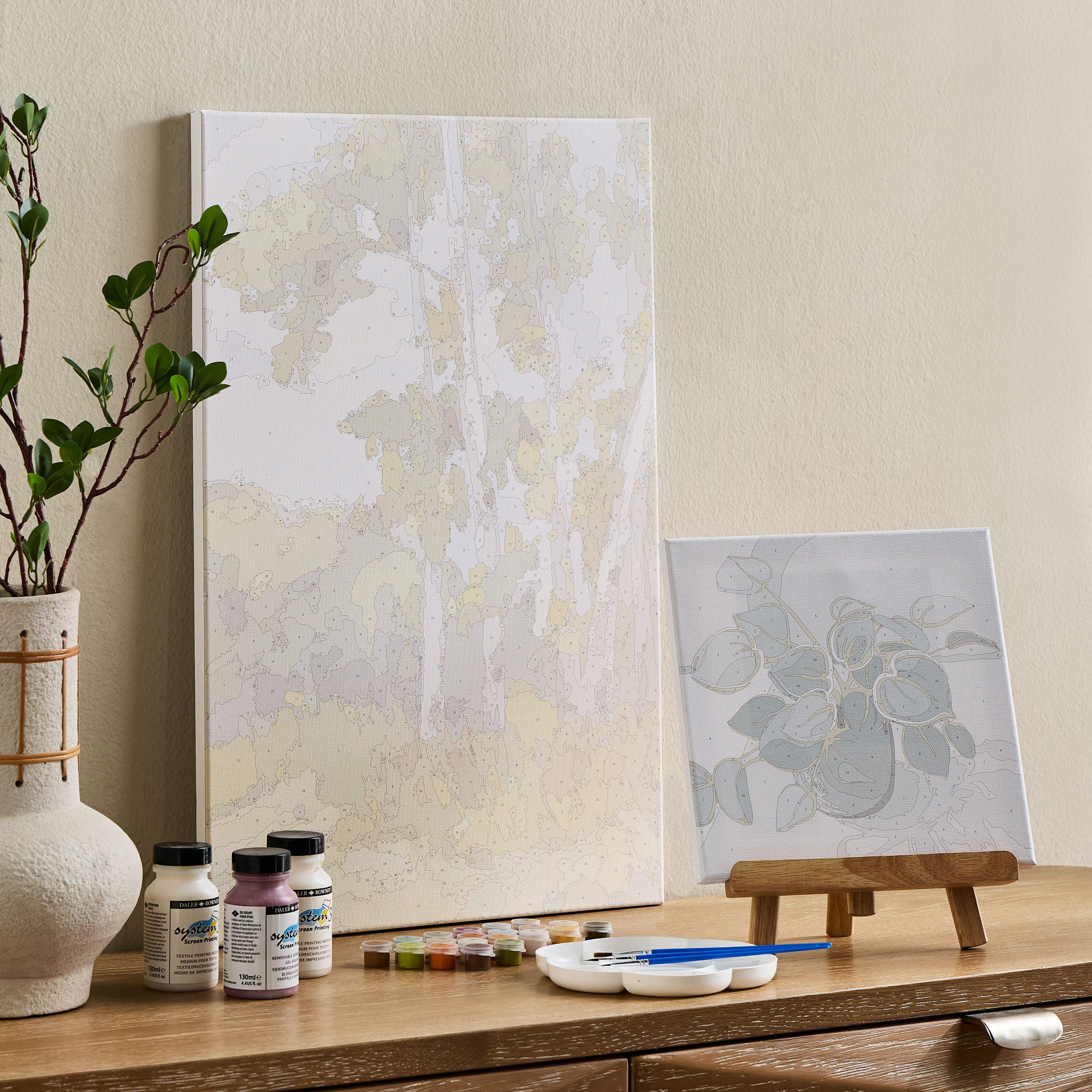 مجموعة رسم كانفاس غير مؤطرة لونها بنفسك - كاثنيل - 40x60 سم-household-walldecorandmirrors-wallart-image-4