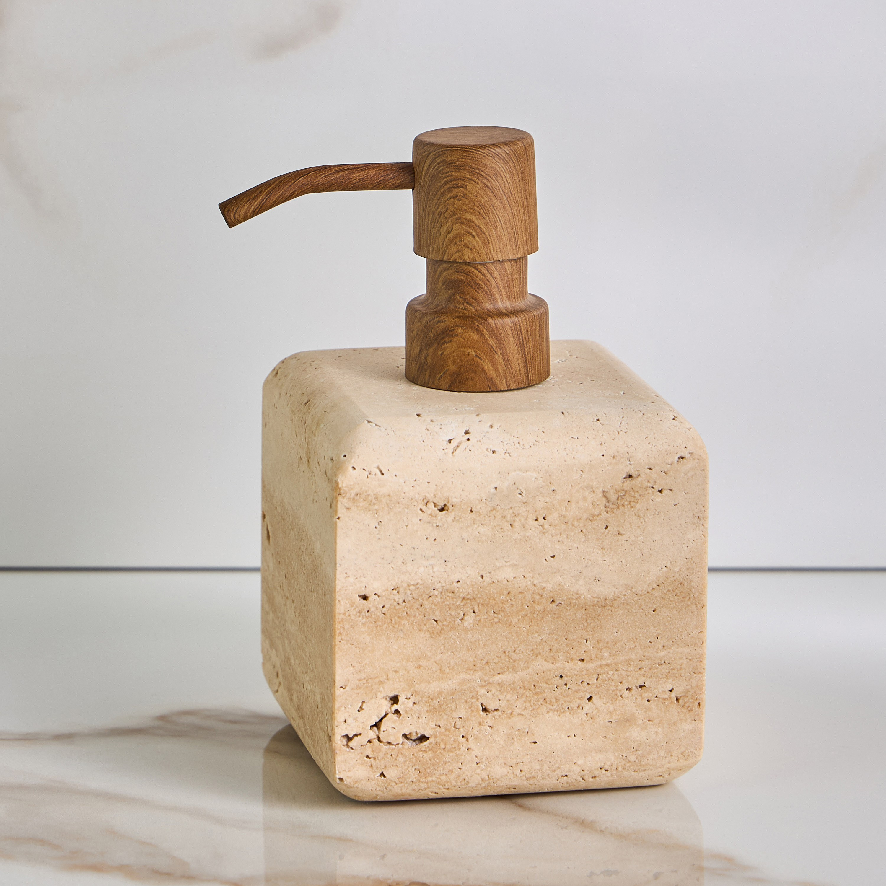 Travertine Soap Dispenser-household-bathandlaundry-bathaccessories-soapdishesanddispensers-image-1
