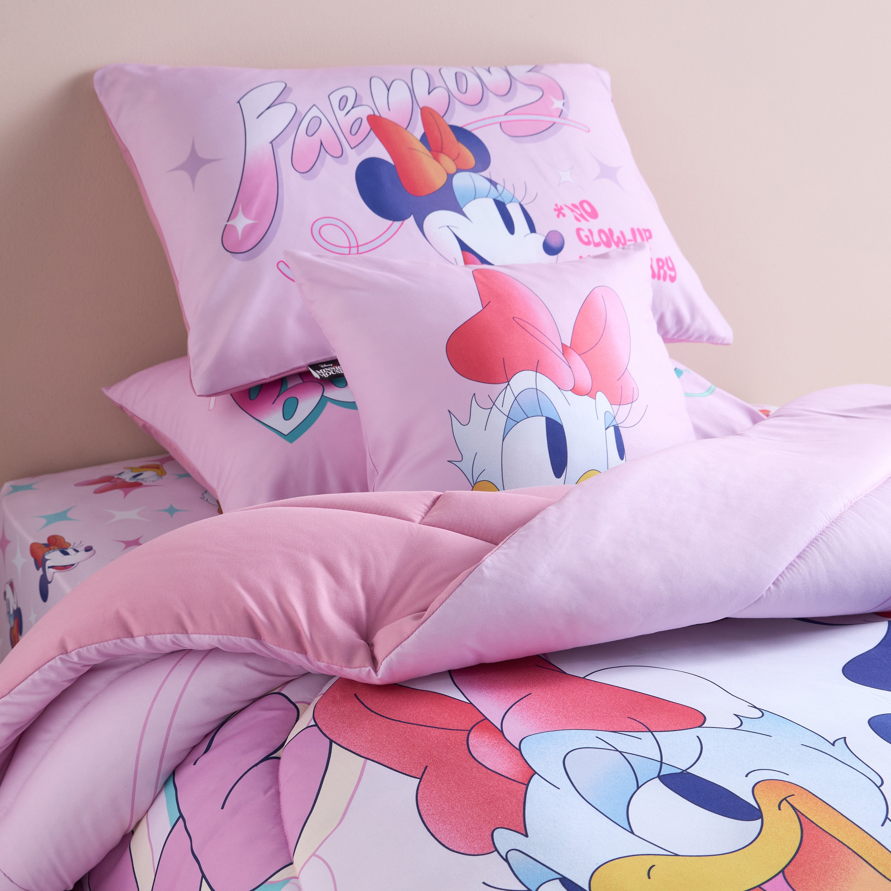 Minnie and Daisy Printed 5-Piece Full Comforter and Sheet Set - 160x220 cm