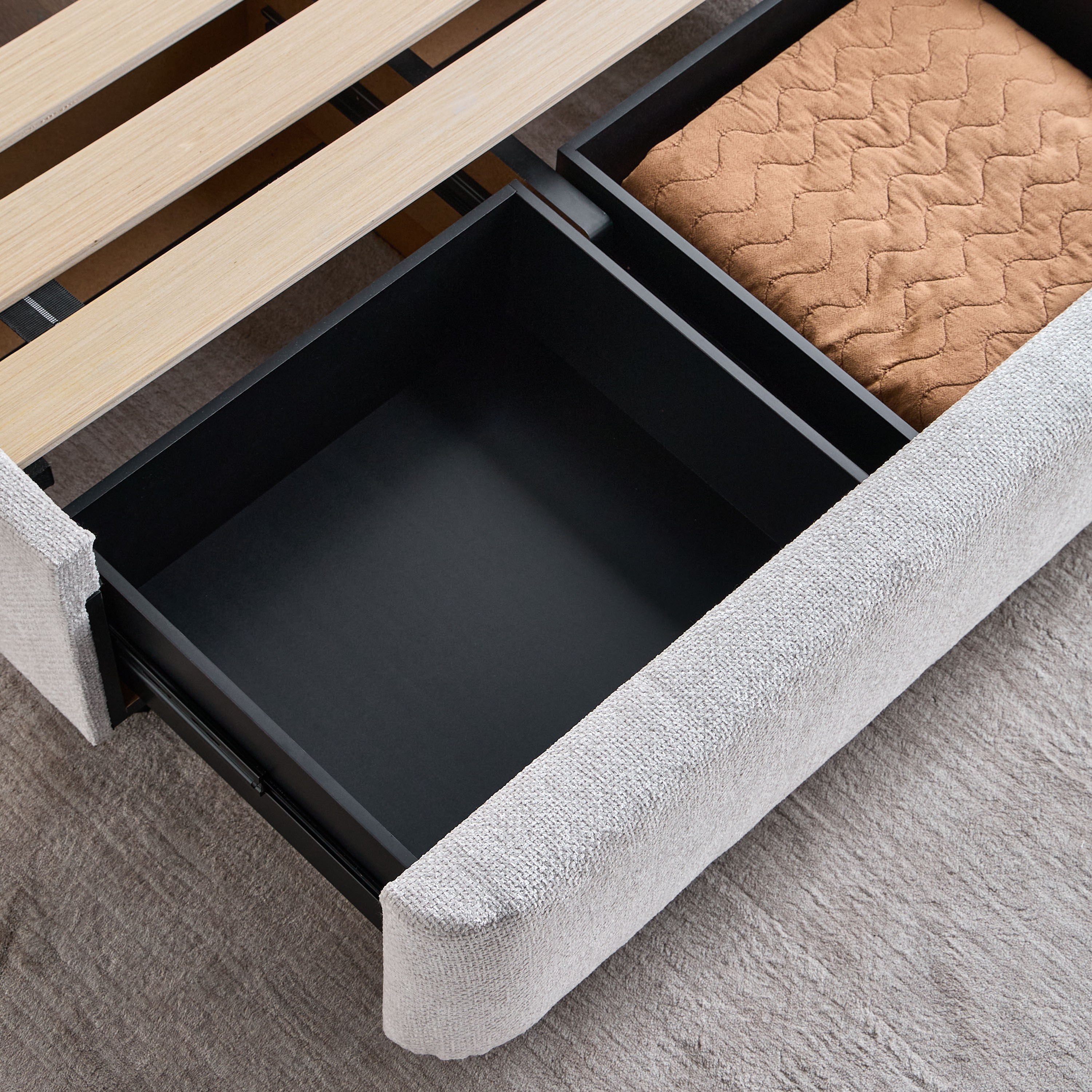 Stellar Single Modular Bed Base with Drawer - 120x200 cm-furniture-modular-modularbeds-stellar-image-4