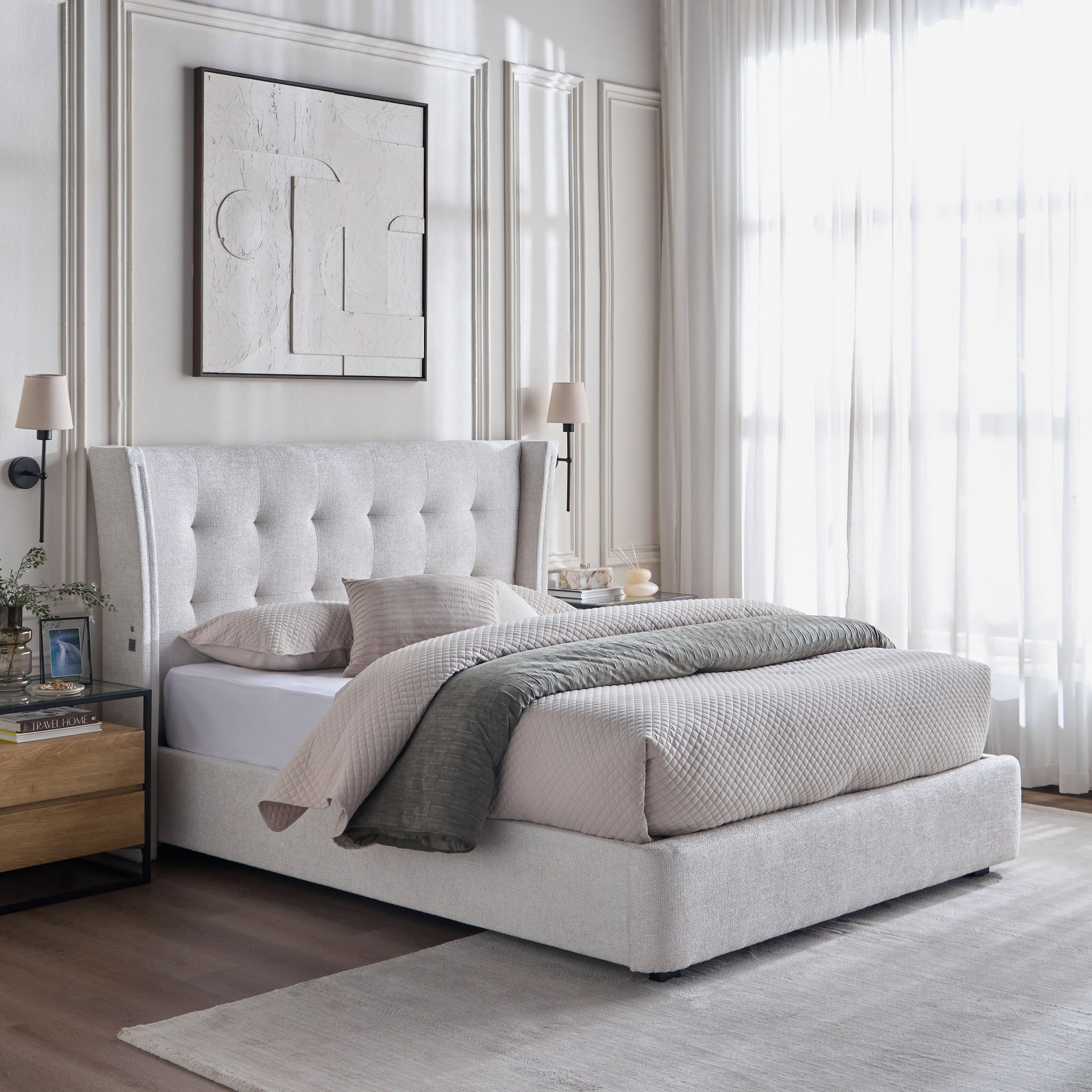 Stellar Queen Modular Bed Base with Drawer - 160x200 cm-furniture-modular-modularbeds-stellar-image-8